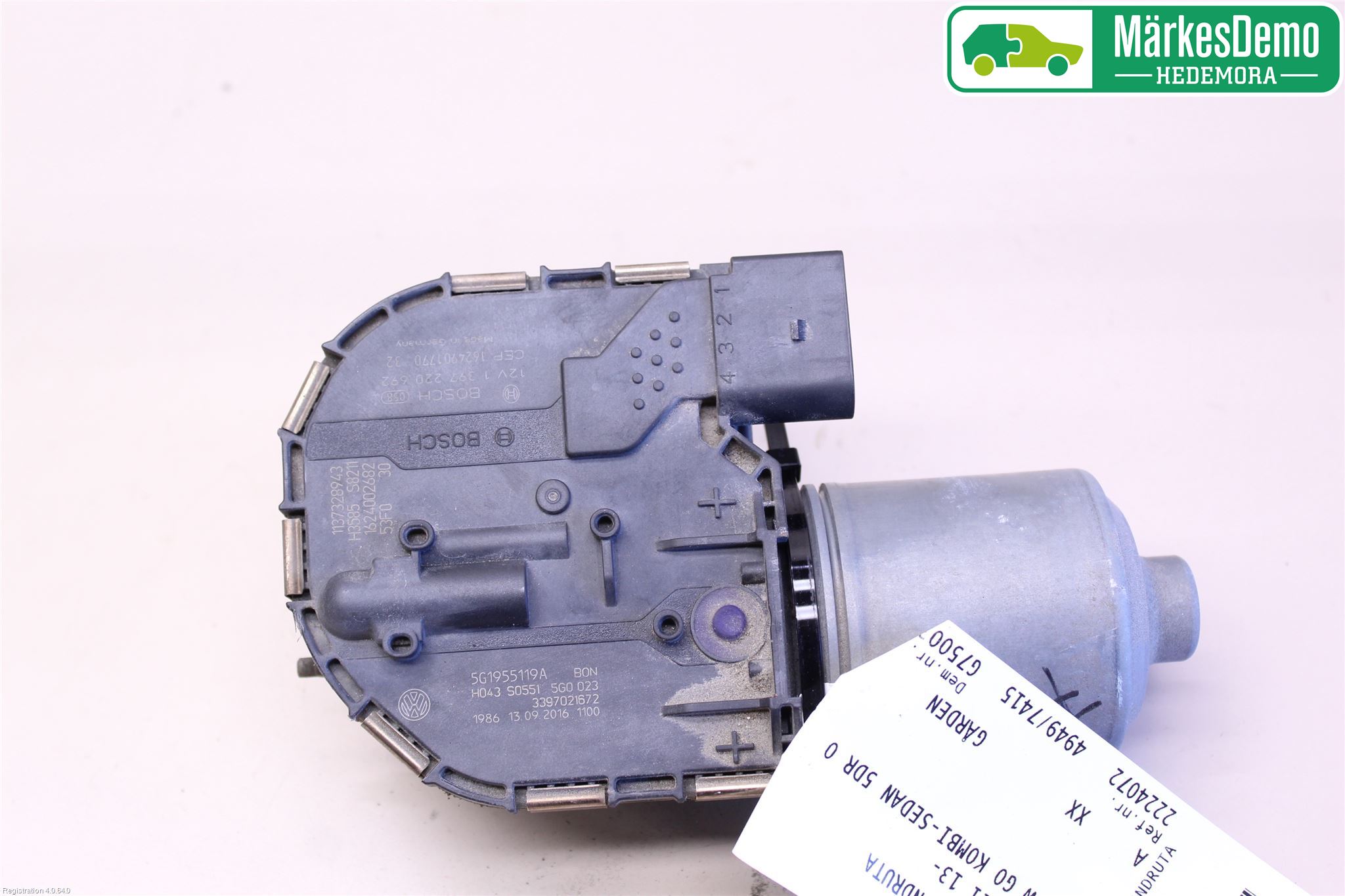 Volkswagen VW GOLF / E-GOLF VII 13-20 Torkarmotor Vindruta