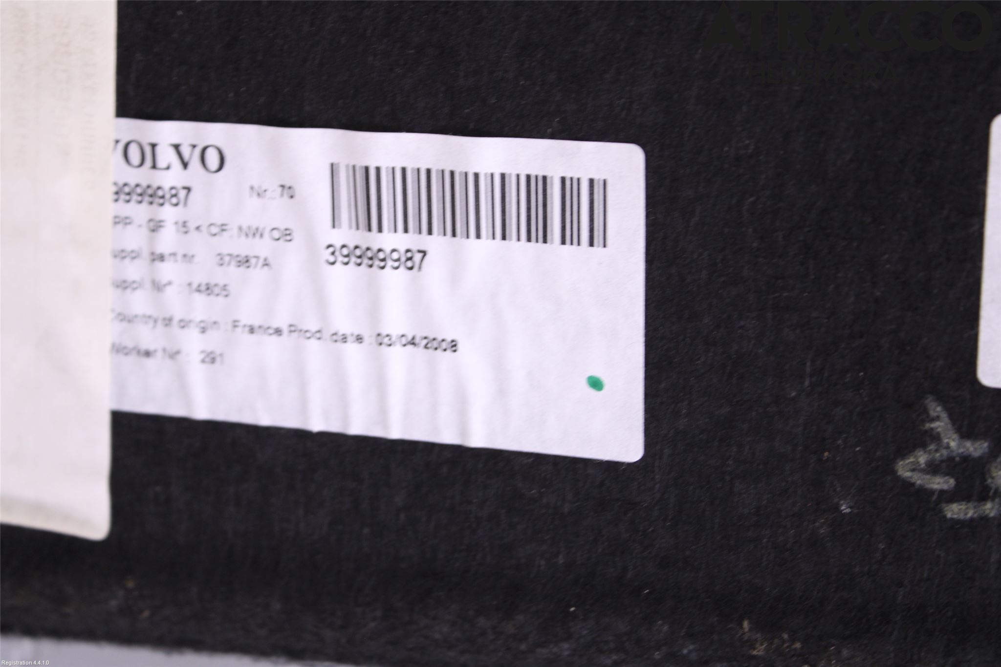Volvo V50 08-12 Inrbagagerumklädsel-Golv