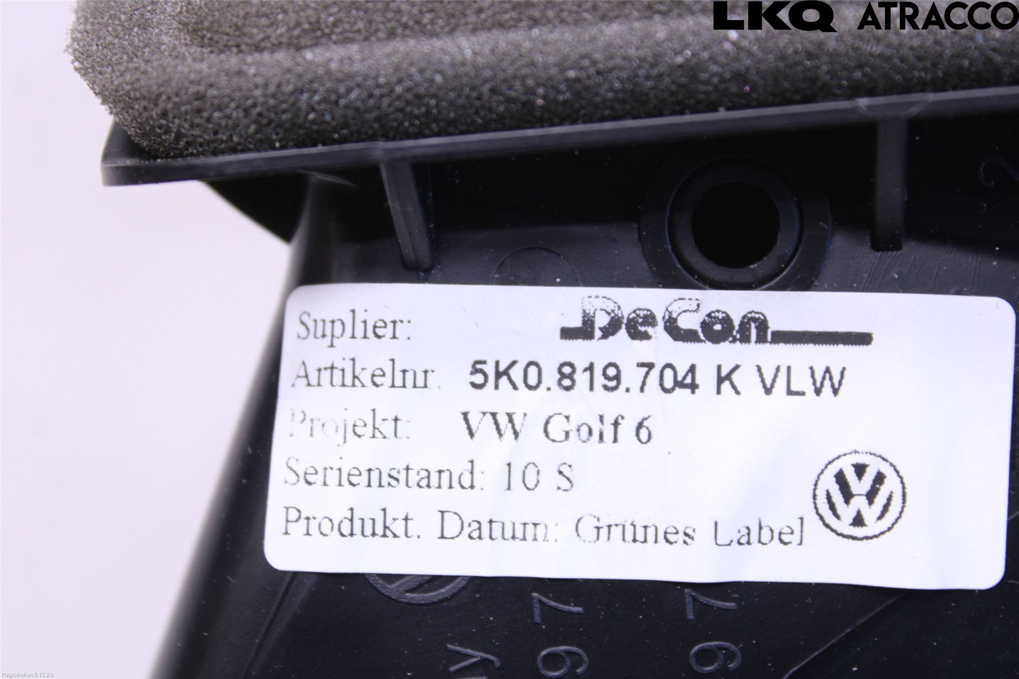 Volkswagen VW GOLF VI 09-13 Defrosterkanal-Munstycke