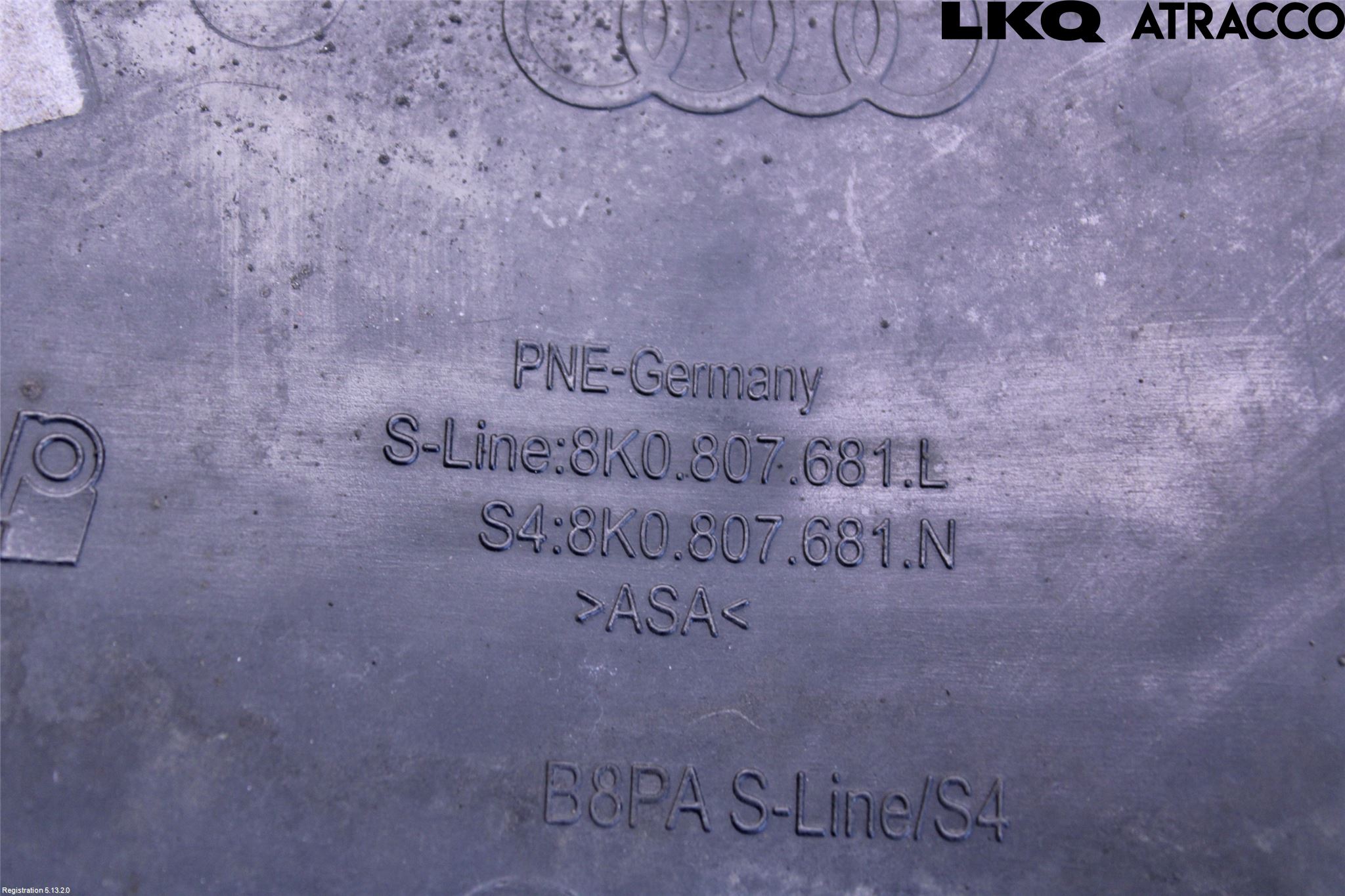 Audi A4/S4 08-11 Dimljussarg Fram