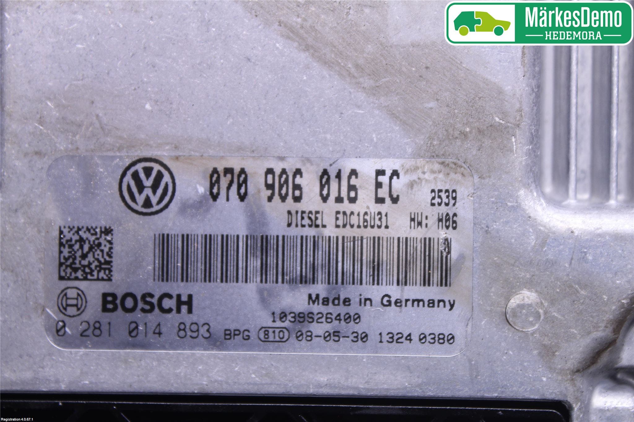 Volkswagen VW TRANSP/CARAVELLE (T5) 04-15 Styrenhet Inspump Diesel