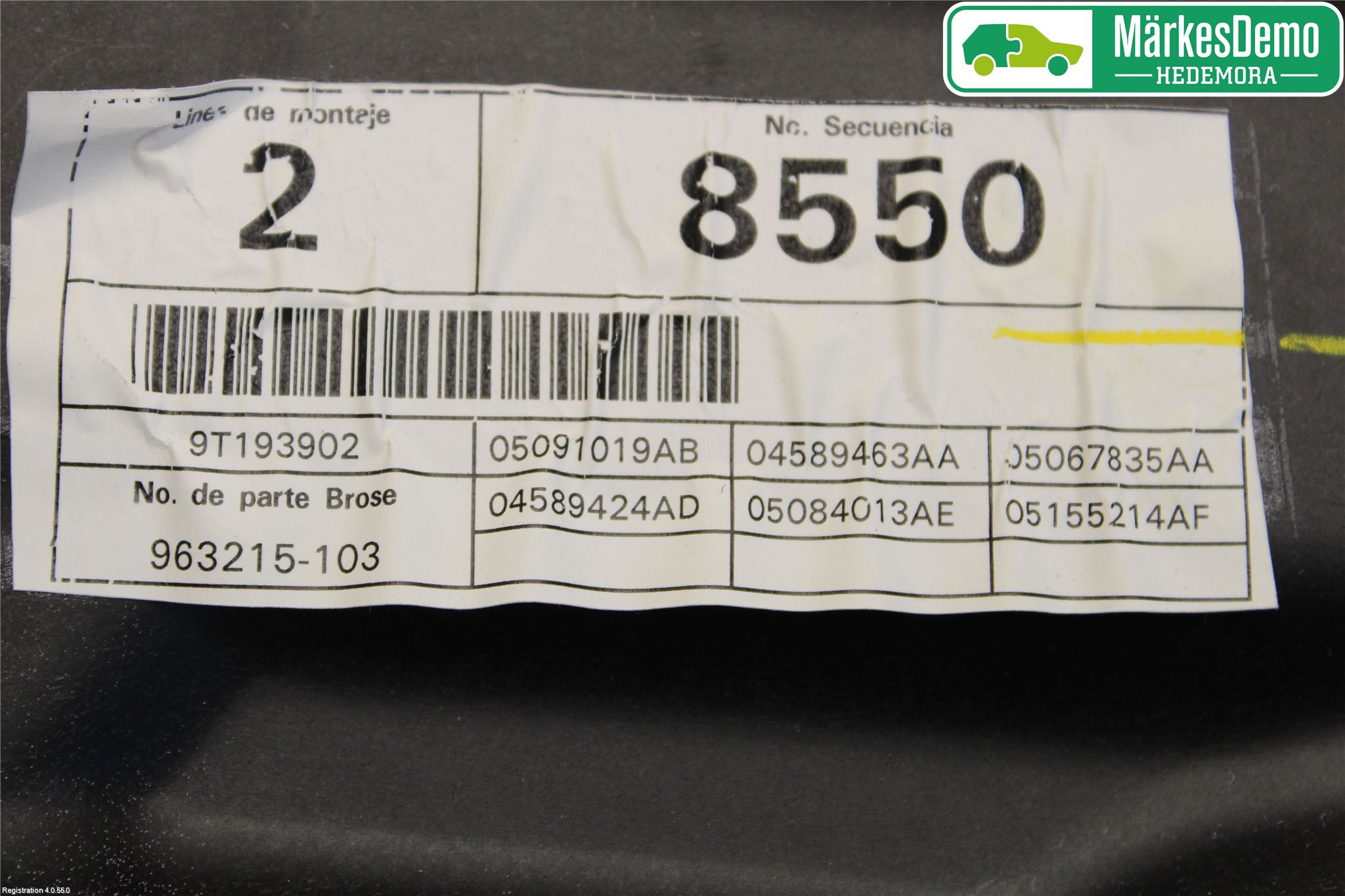 Dodge JOURNEY Fönsterhiss El Kompl