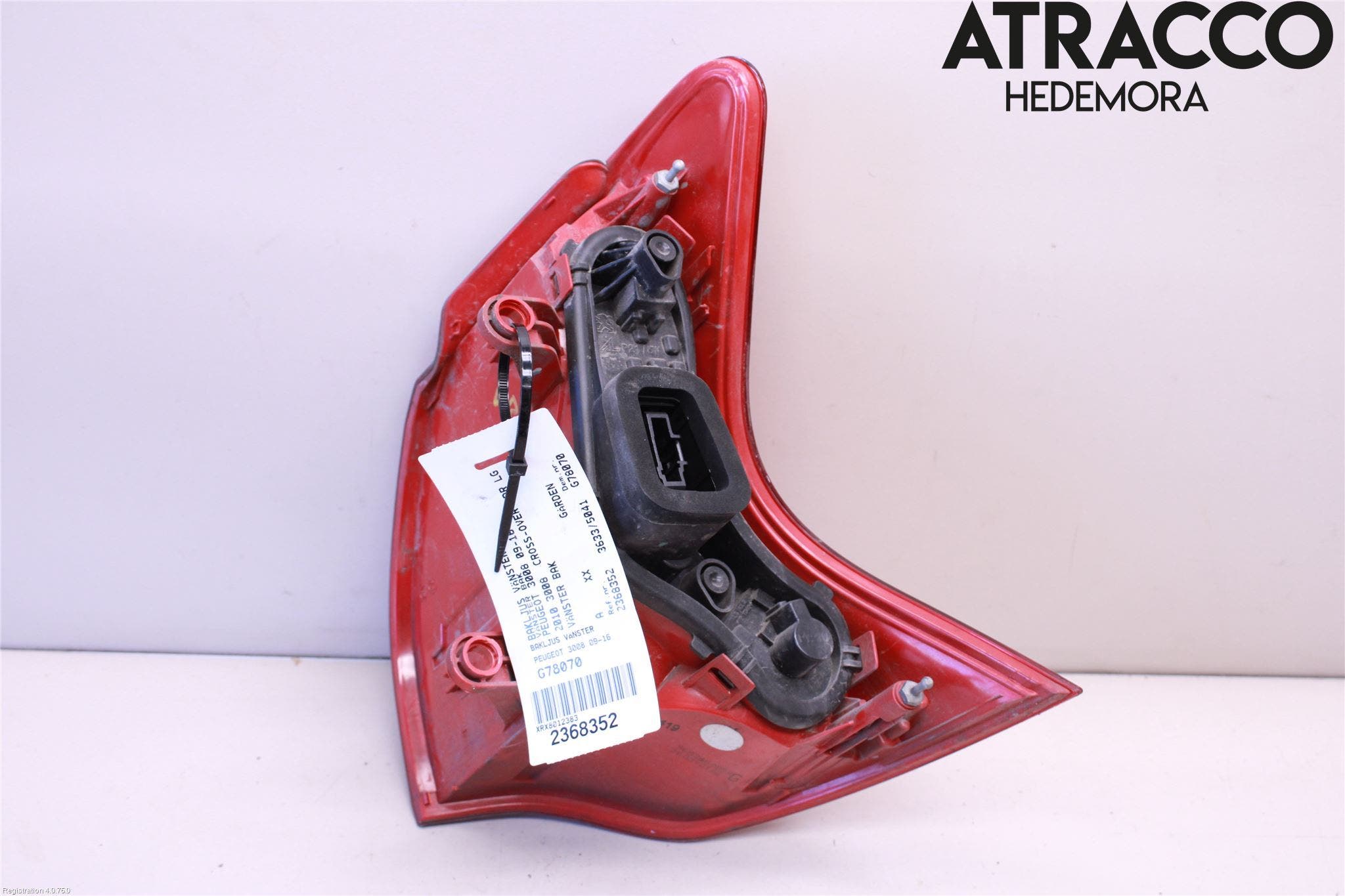 Peugeot 3008 09-16 Bakljus Vänster