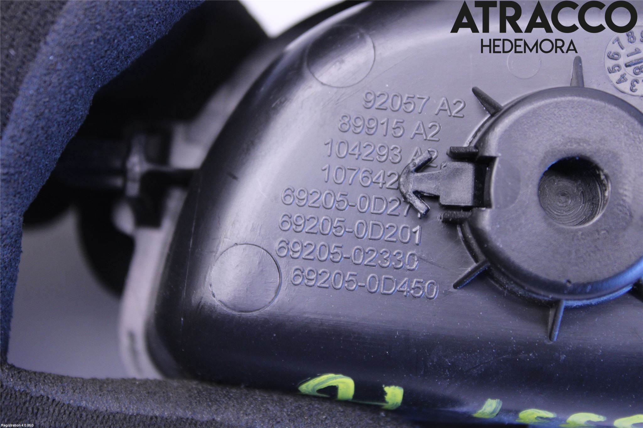 Toyota AYGO 15-21 Dörrhandtag Inre Hö