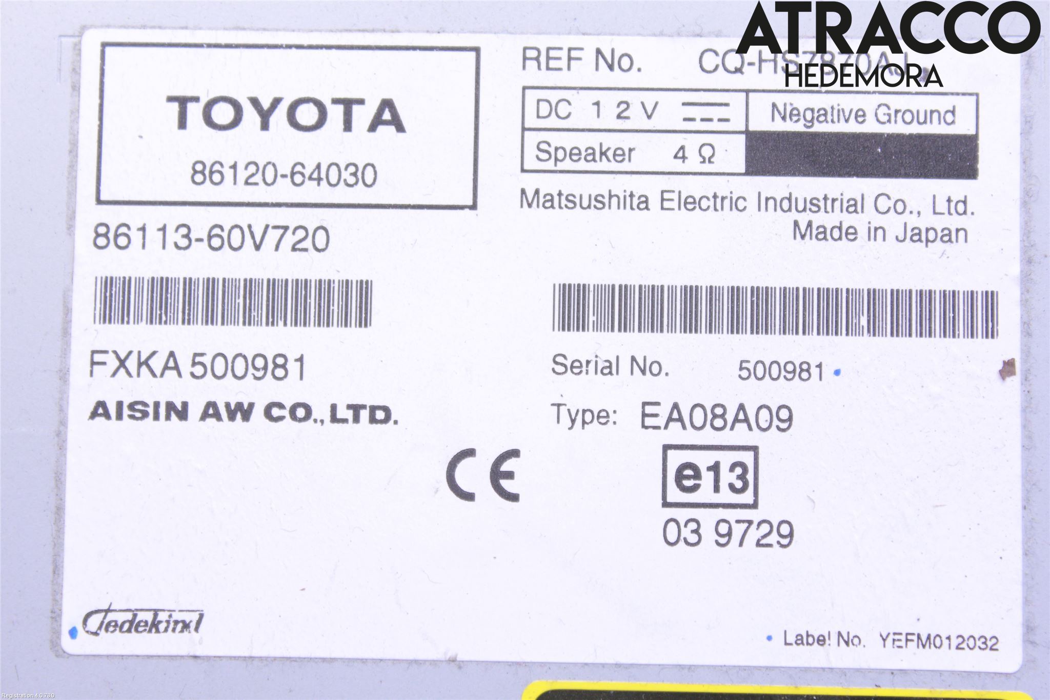 Toyota VERSO 09-18 Cd Radio - Multimediapanel