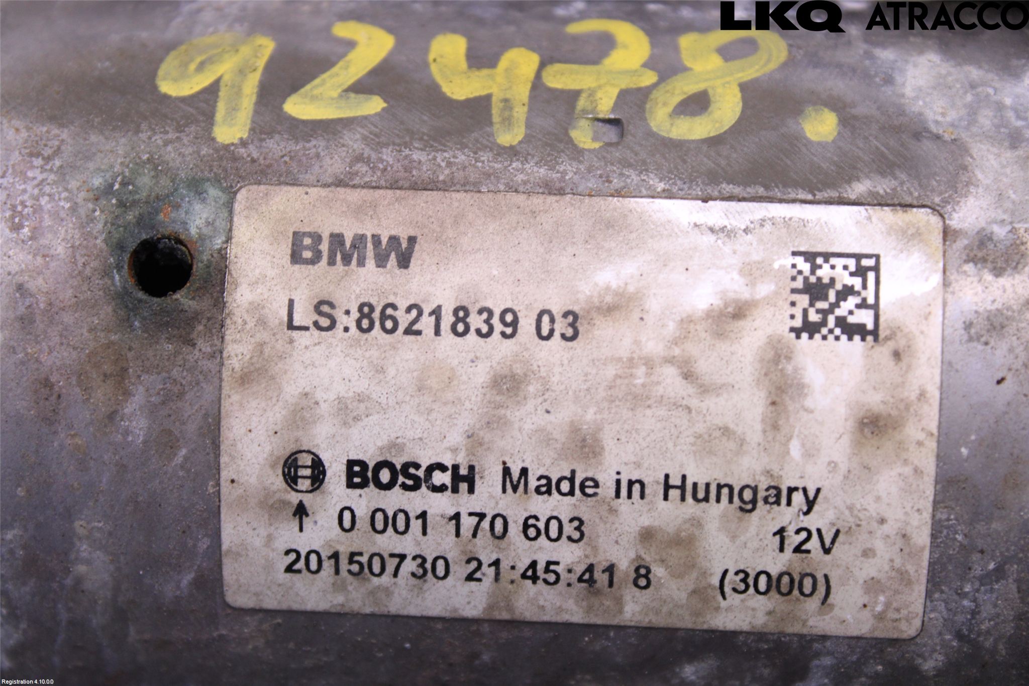 BMW 3 F30/F31/F80 12-19 Startmotor