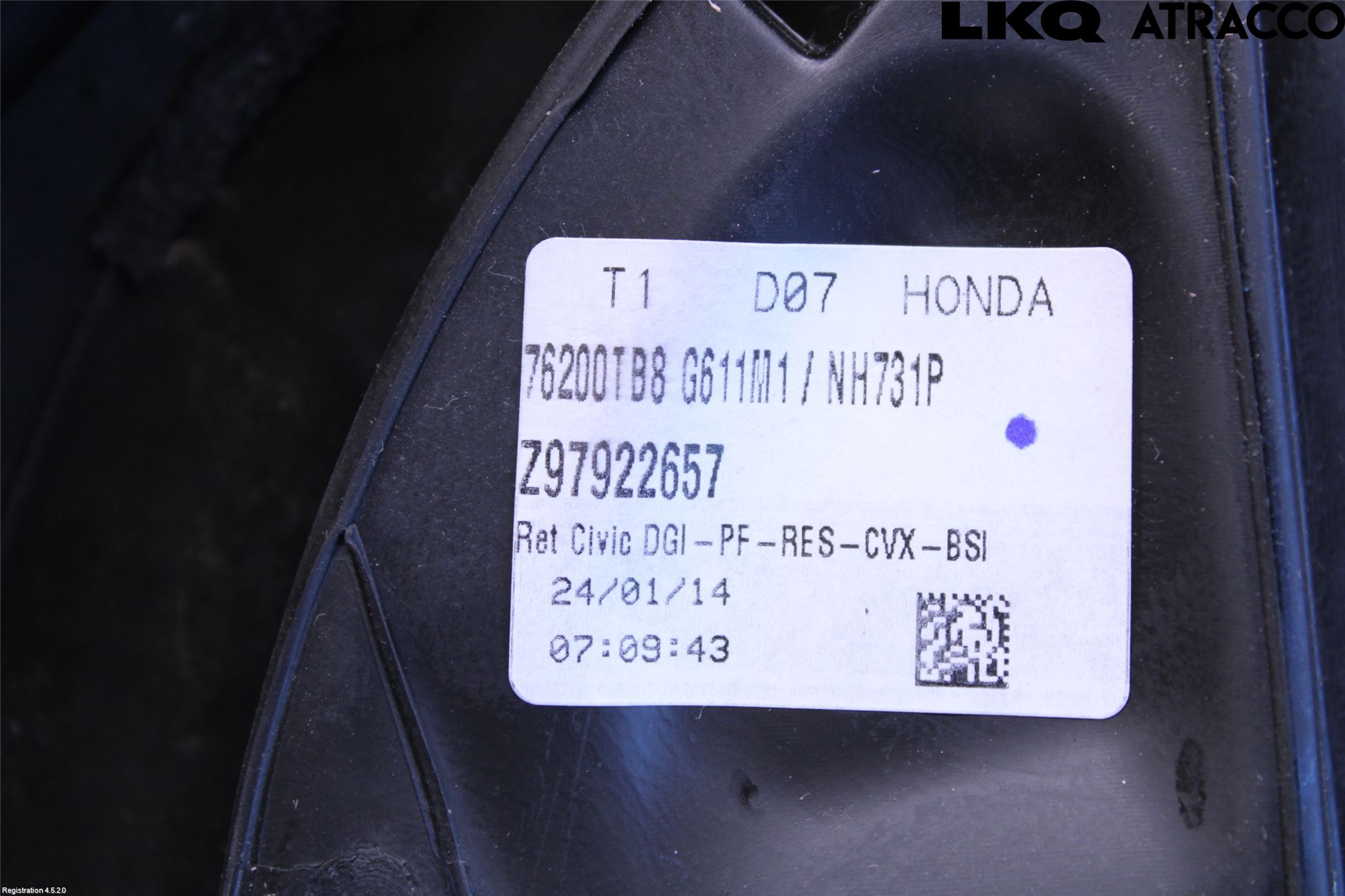 Honda CIVIC 12-16 Spegel Yttre El Hö
