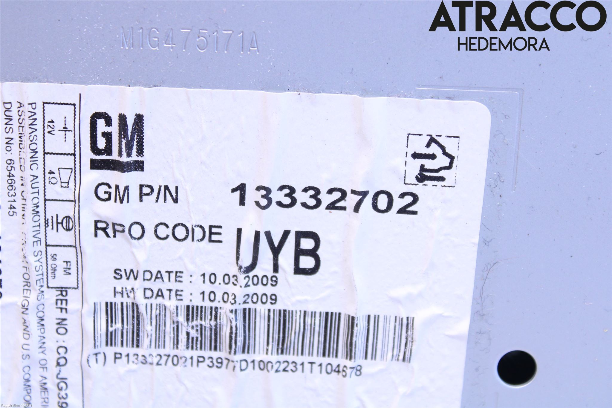 GM CHEVROLET CRUZE Cd Radio - Multimediapanel