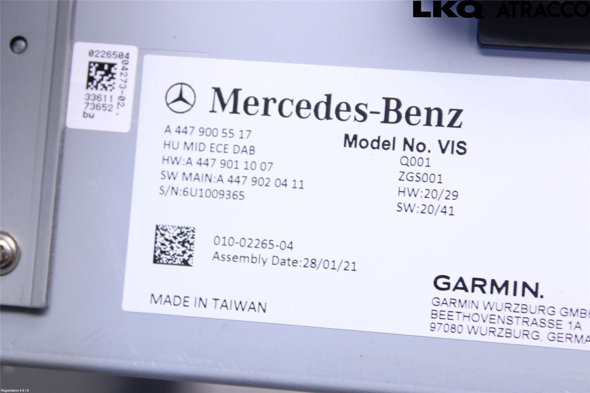 Mercedes-Benz MB VITO/V-KLASS (W640,W447,W448) 14- Cd Radio - Multimediapanel