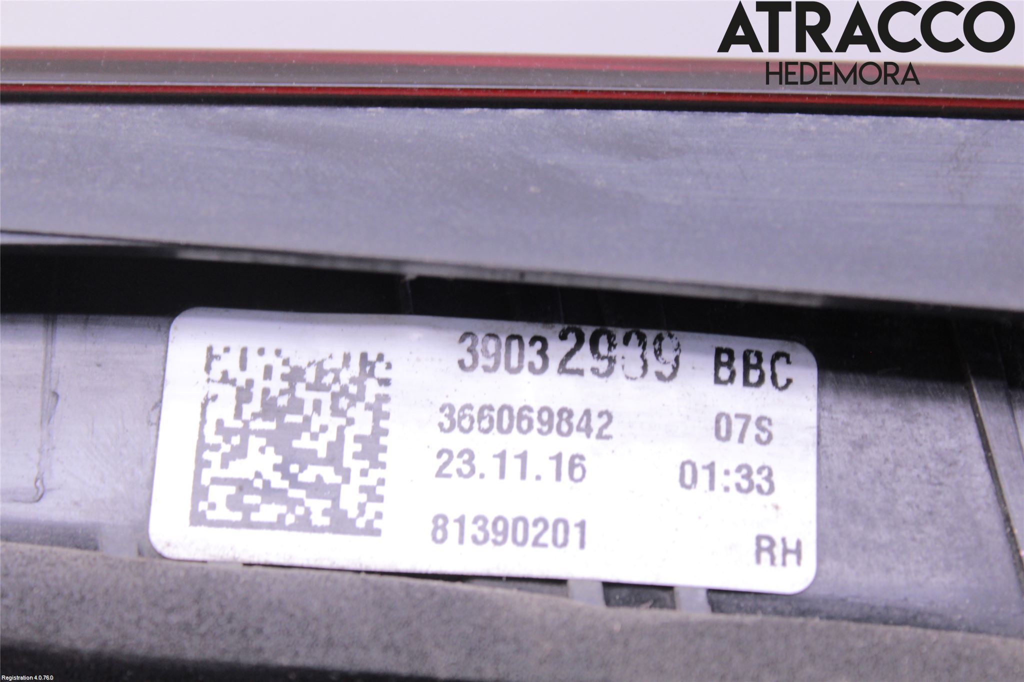 Opel ASTRA K 16-22 Bakljus Lucka Hö