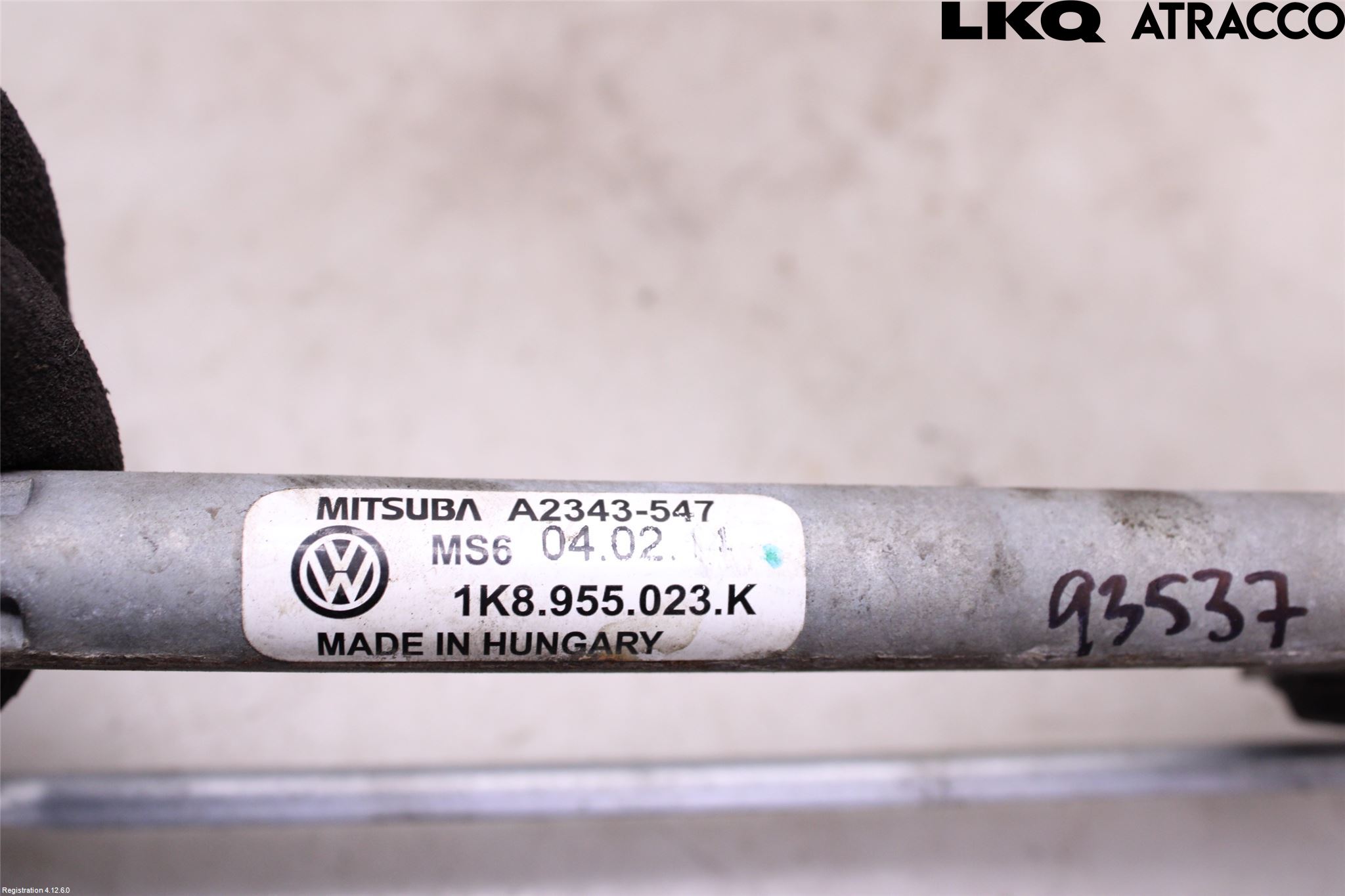 Volkswagen VW SCIROCCO 09-17 Torkarmekanism Vindruta