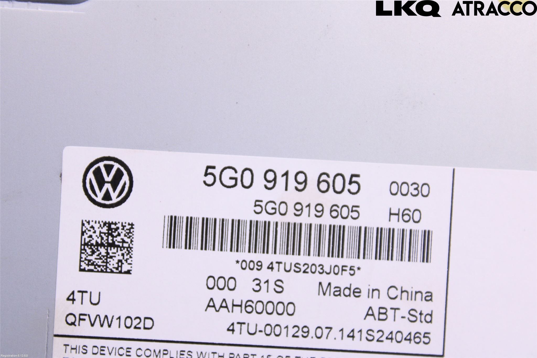 Volkswagen VW GOLF / E-GOLF VII 13-20 Cd Radio - Multimediapanel
