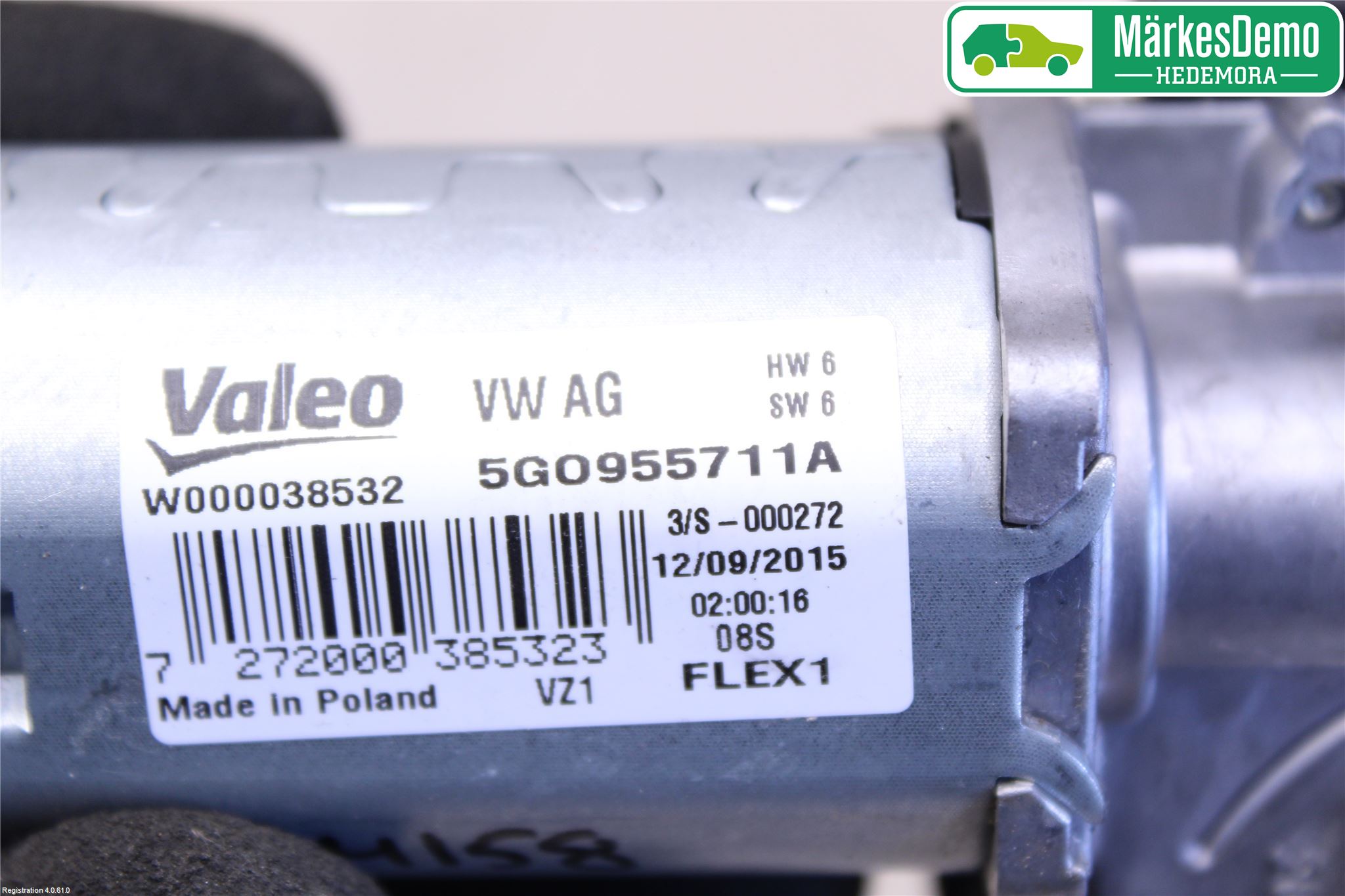 Volkswagen VW GOLF / E-GOLF VII 13-20 Torkarmotor Baklucka