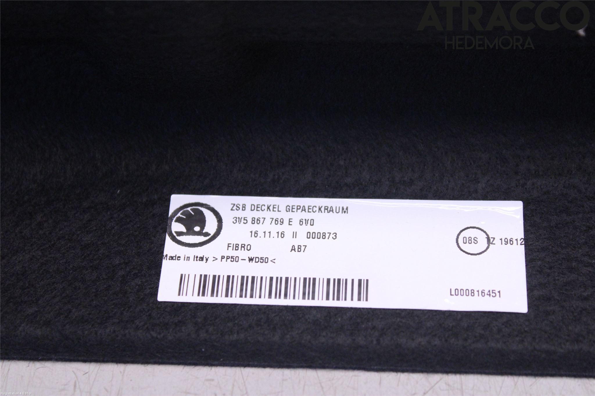 Skoda SUPERB 16-24 Hatthylla