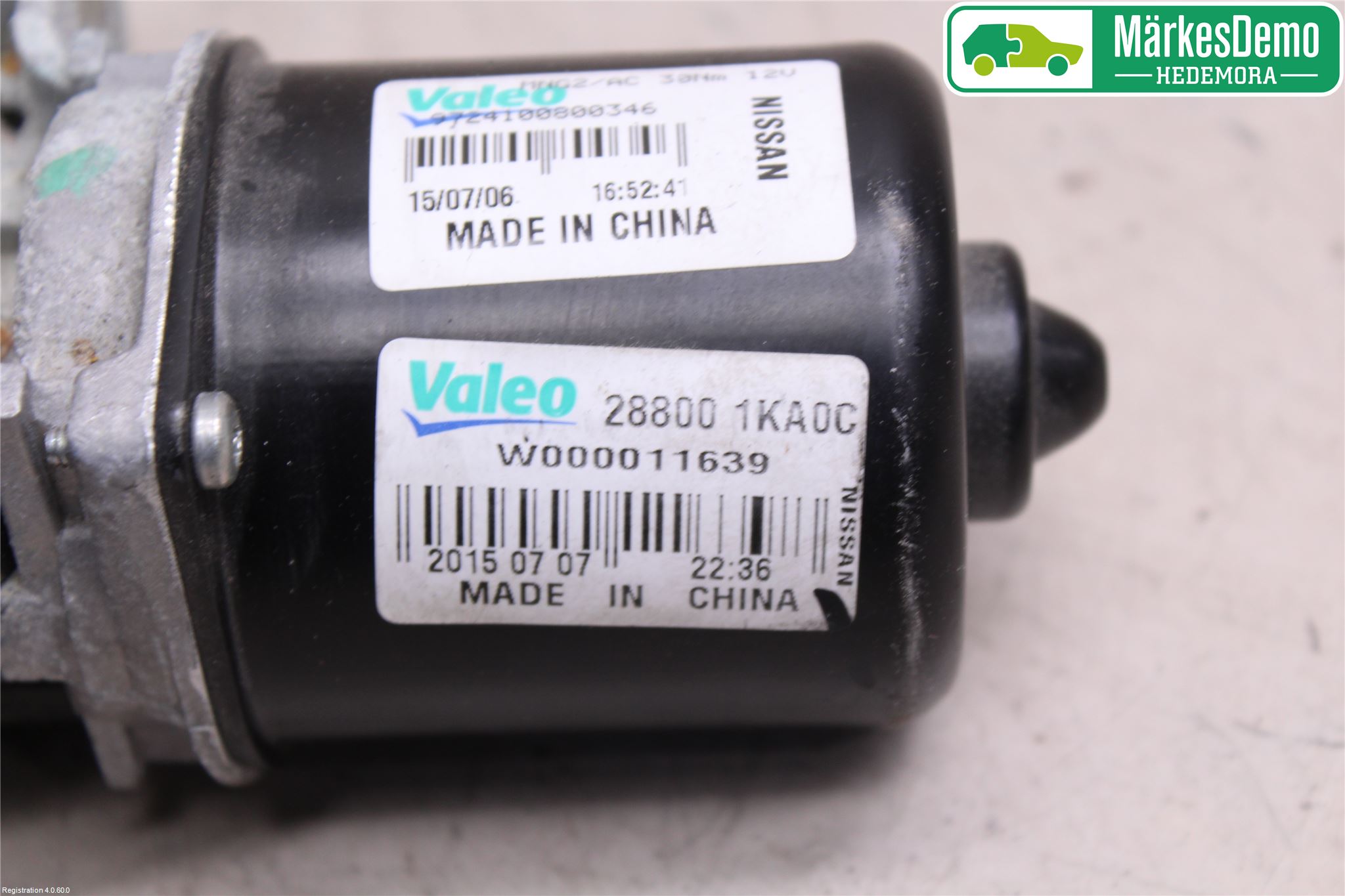Nissan JUKE 14-19 Torkarmotor Vindruta