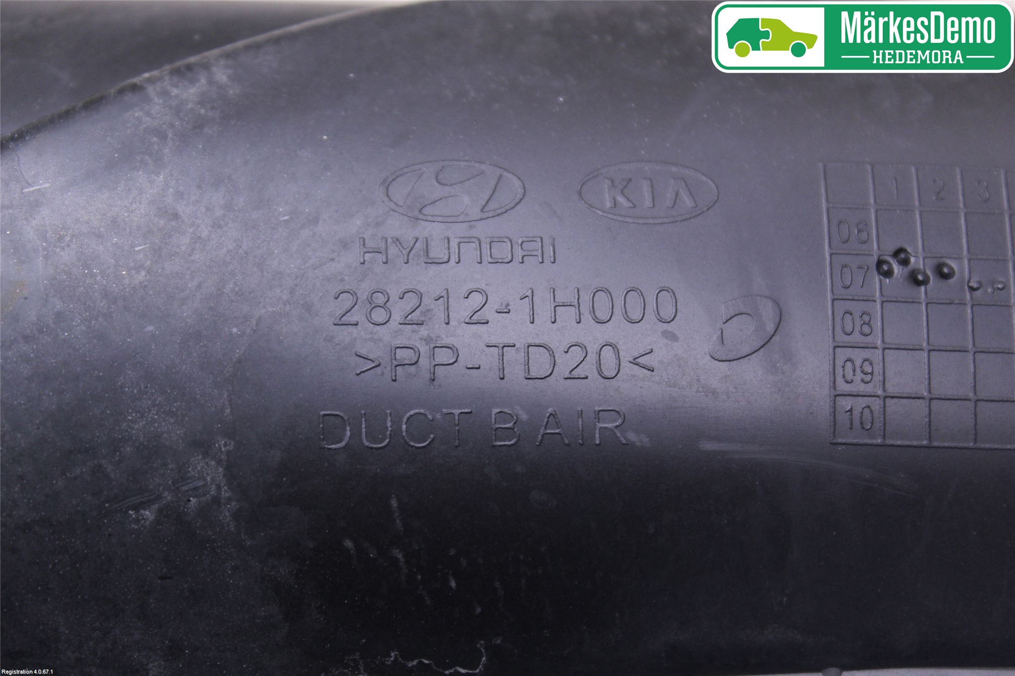 Kia CEED 06-12 Förg-Bälg-Rör Mot Luftr