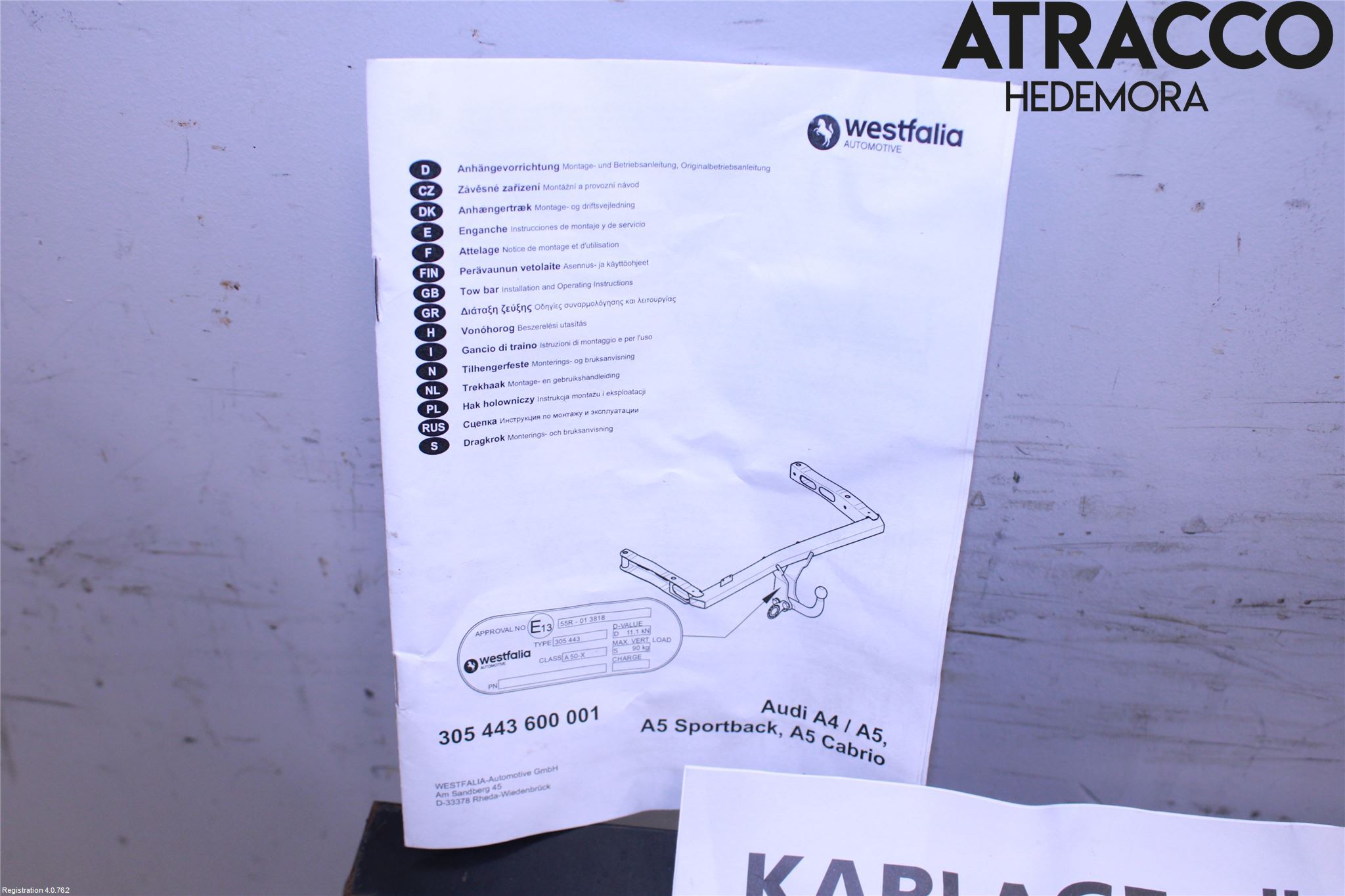 Audi A4 ALLROAD 09-16 Dragkrok