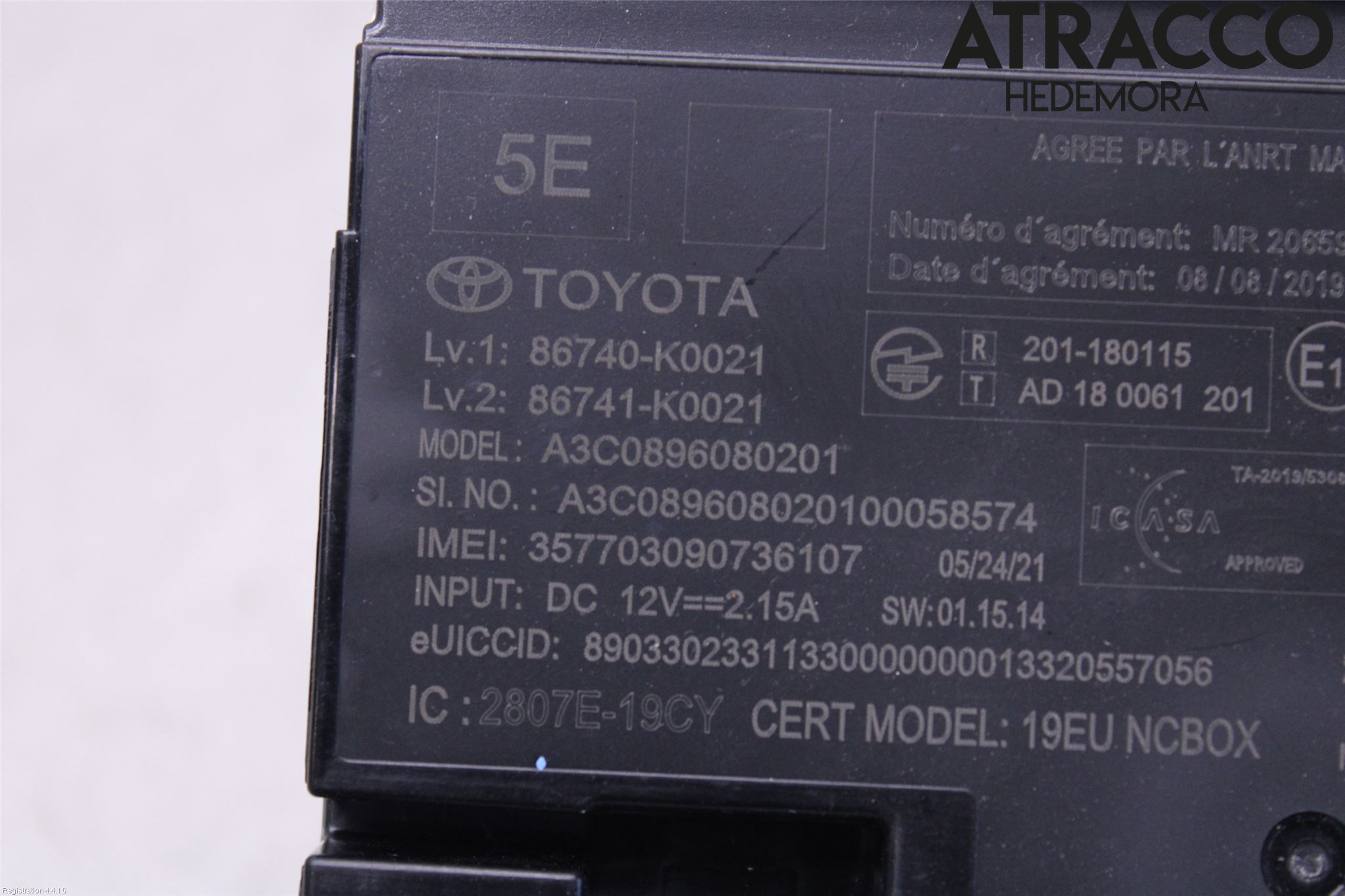 Toyota YARIS XP21 20- Styrenhet Tal