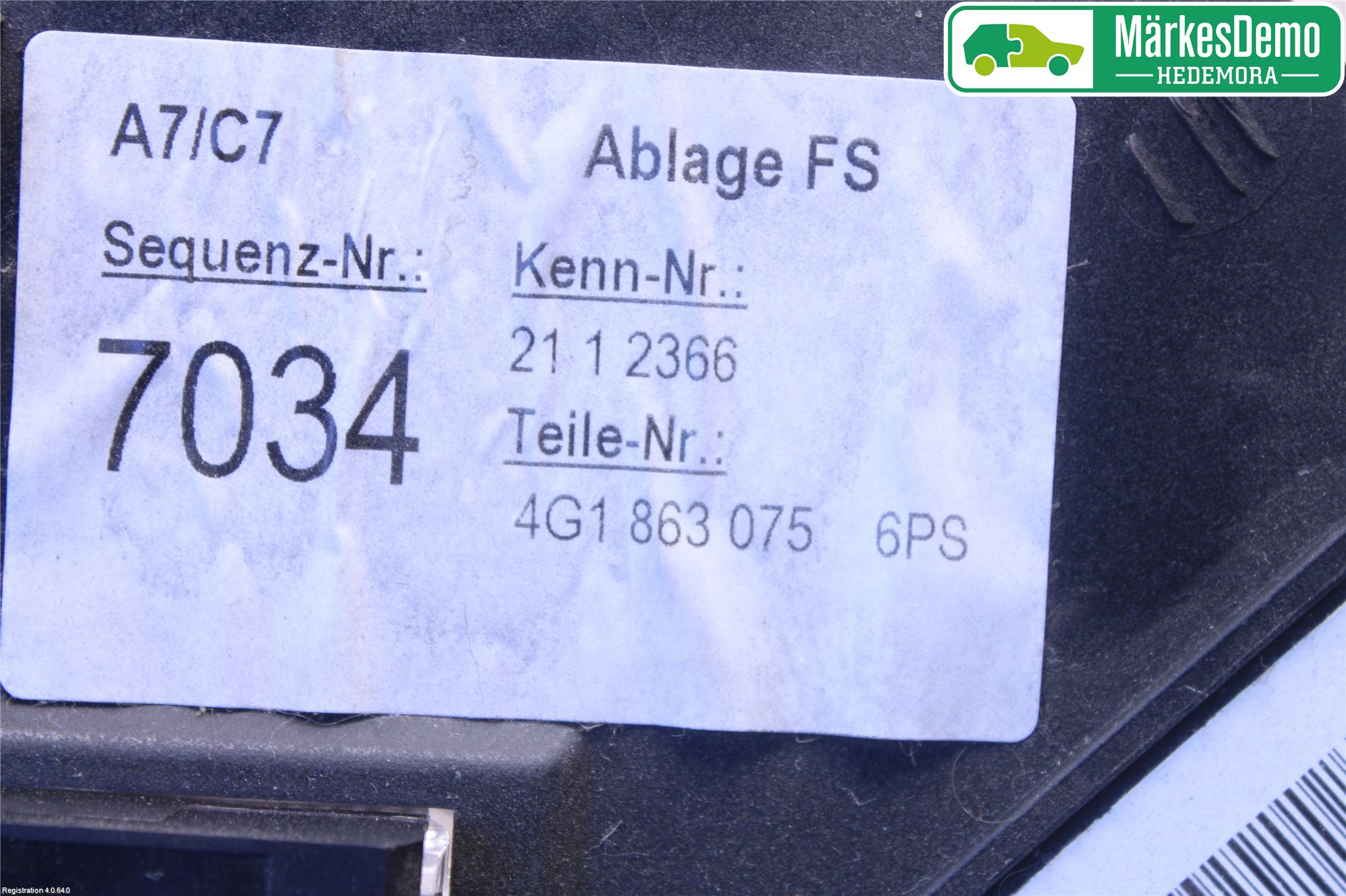 Audi A6/S6 4G 11-18 Instrumentbräda Sparkskydd