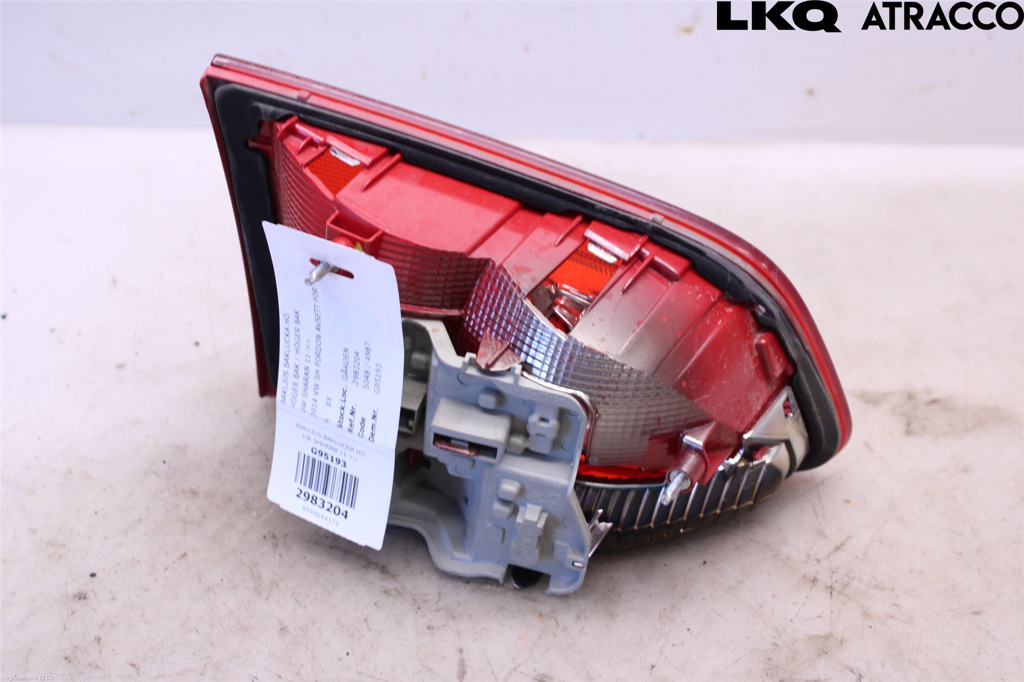 Volkswagen VW SHARAN 11- Bakljus Lucka Hö