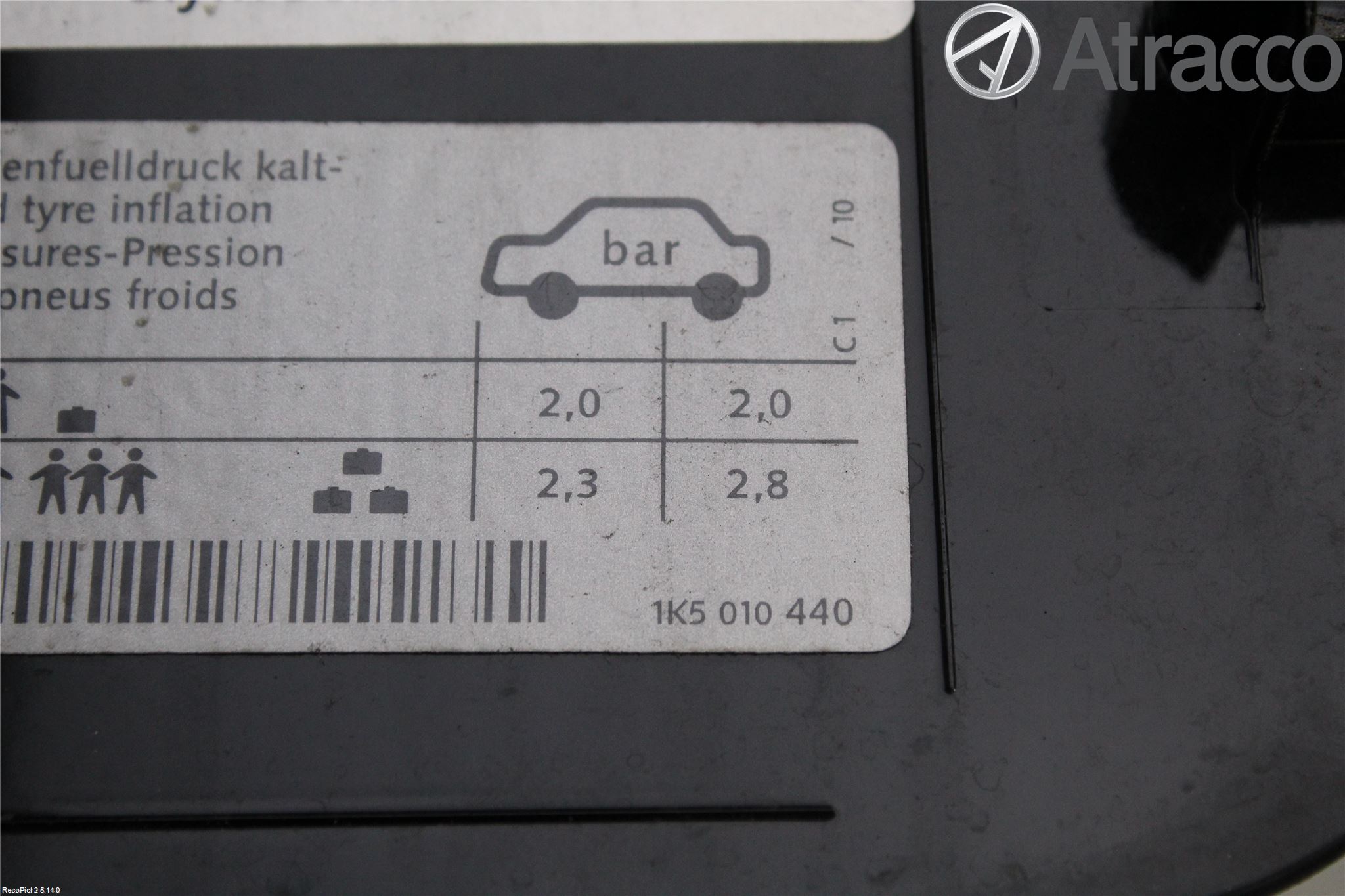 Volkswagen VW GOLF VI 09-13 Tanklucka