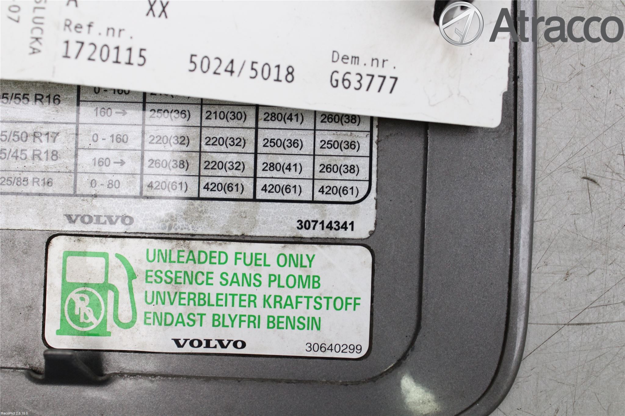 Volvo V50 04-07 Tanklucka