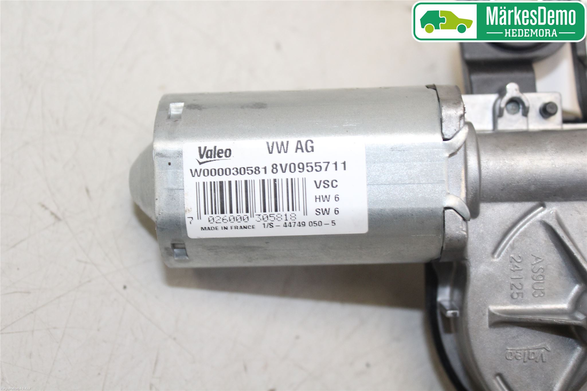 Audi A3/S3 8V 13-20 Torkarmotor Baklucka
