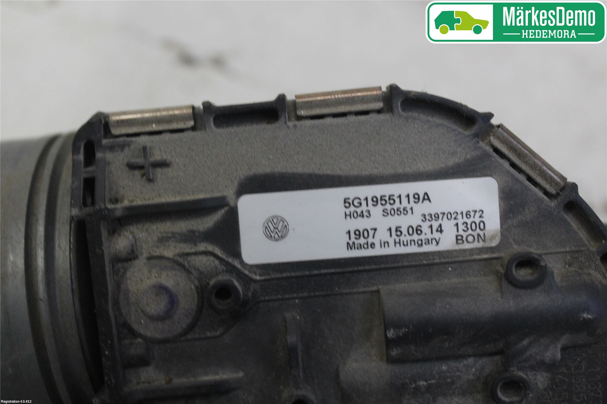 Volkswagen VW GOLF / E-GOLF VII 13-20 Torkarmotor Vindruta