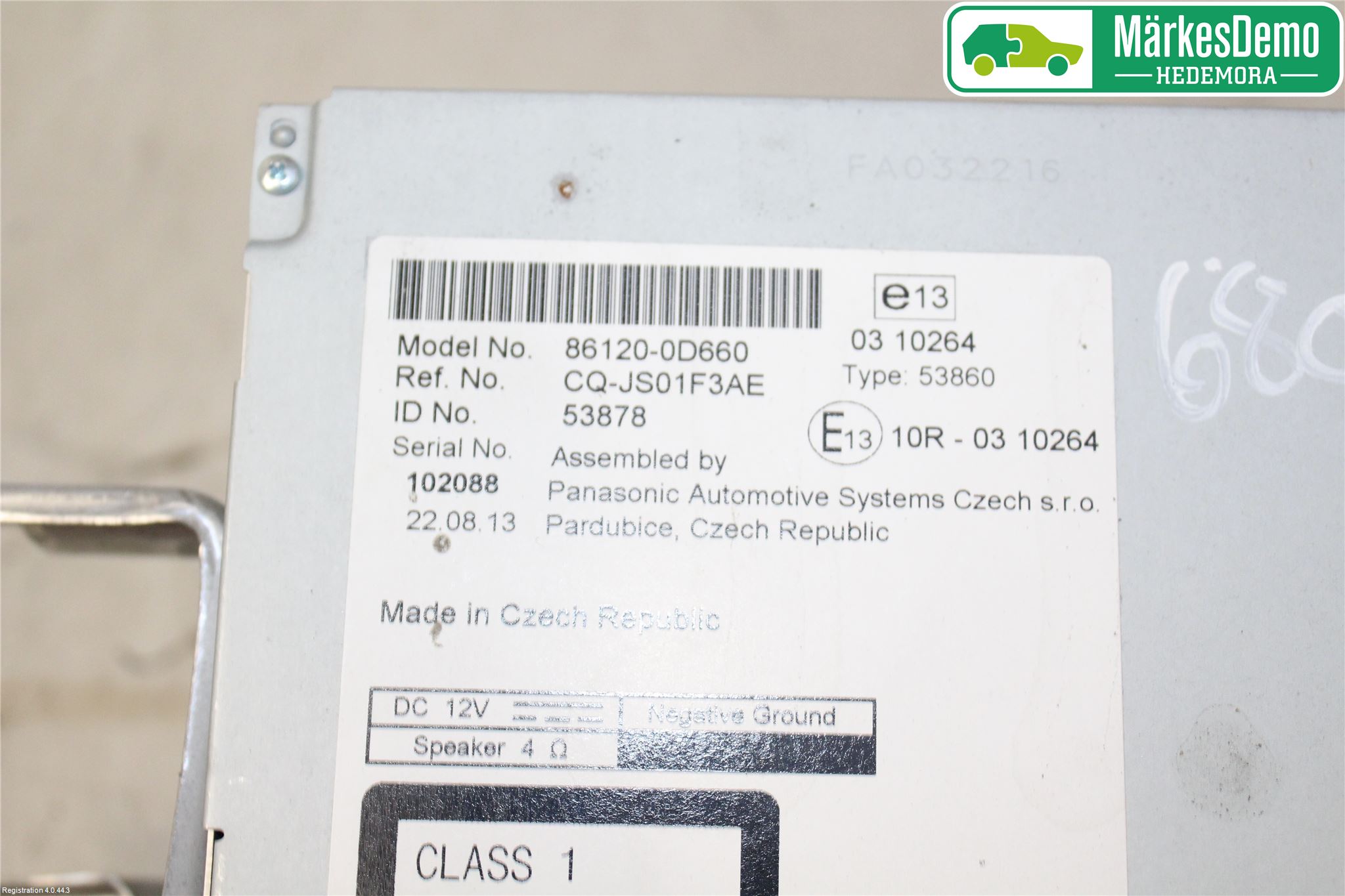 Toyota YARIS XP130 12-14 Cd Radio - Multimediapanel