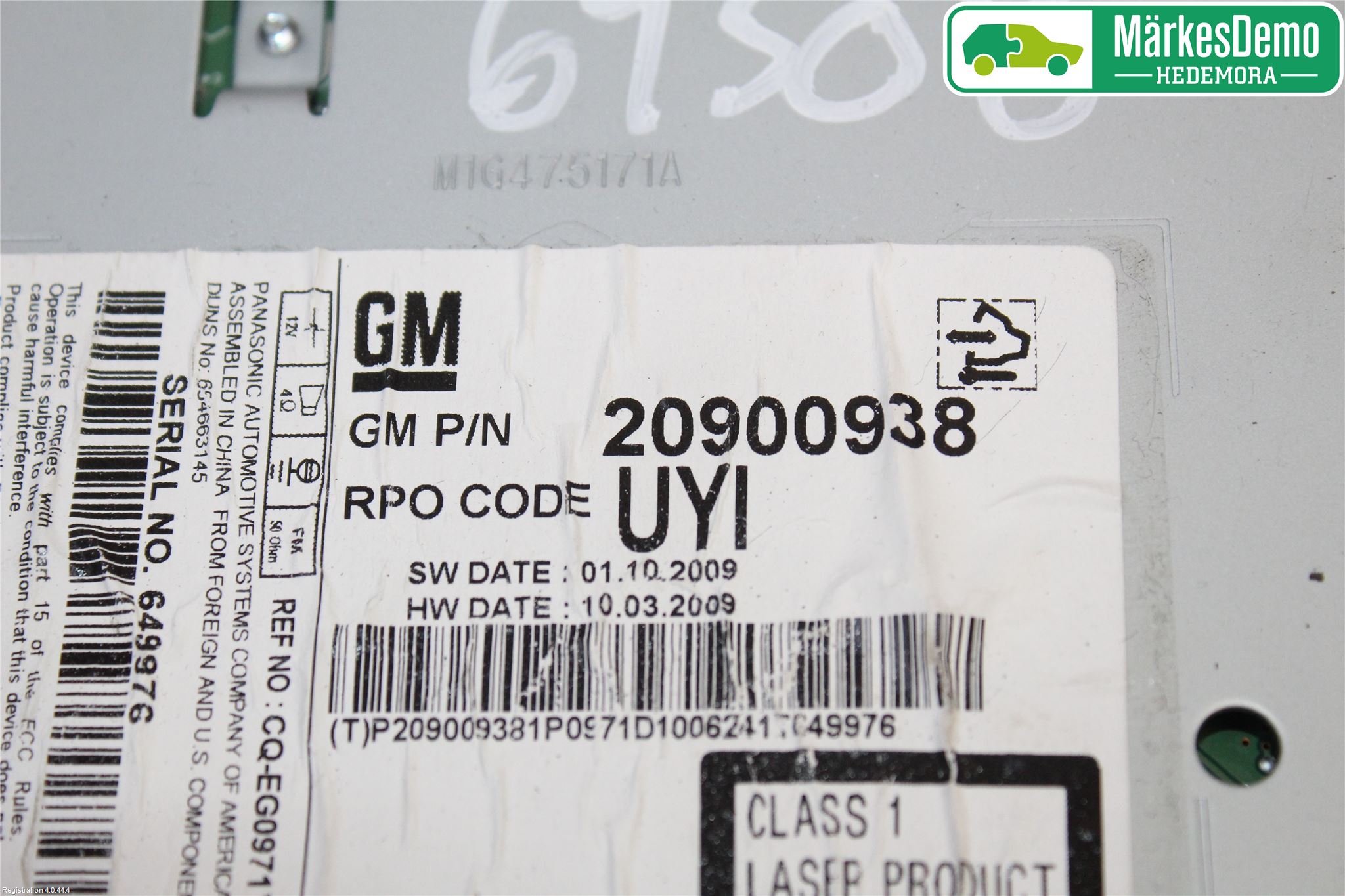 GM CHEVROLET CRUZE Cd Radio - Multimediapanel