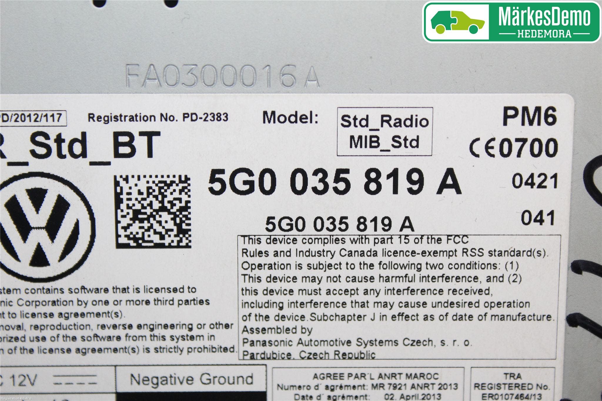 Volkswagen VW GOLF / E-GOLF VII 13-20 Cd Radio - Multimediapanel