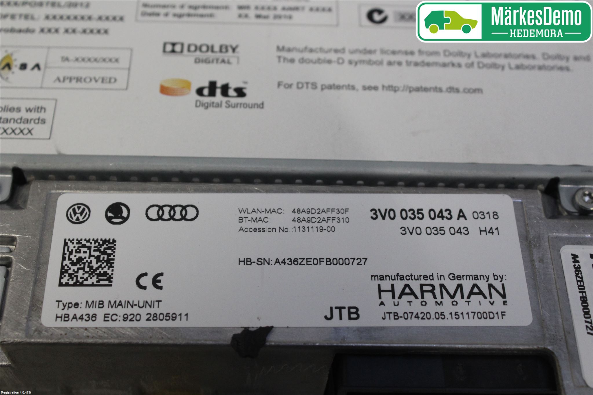 Skoda OCTAVIA (5E) 13-20 Cd Radio - Multimediapanel