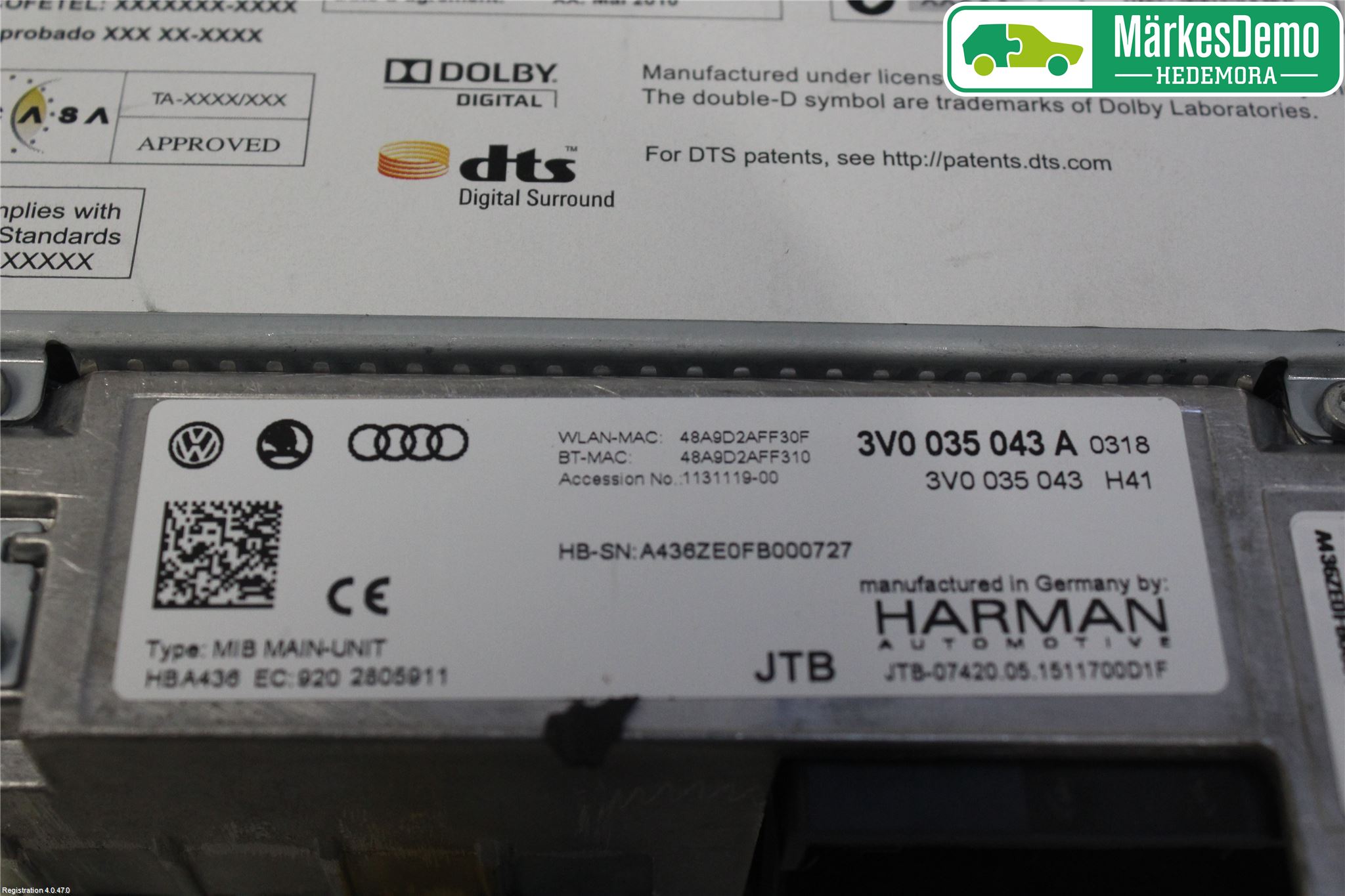 Skoda OCTAVIA (5E) 13-20 Cd Radio - Multimediapanel