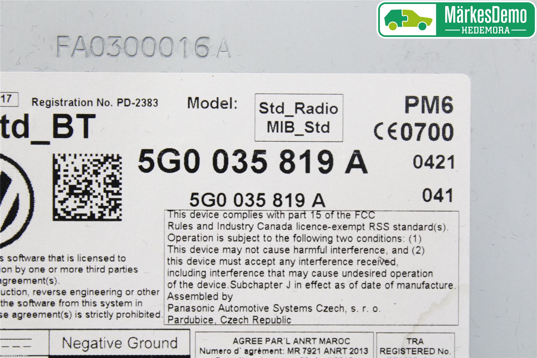 Volkswagen VW GOLF / E-GOLF VII 13-20 Cd Radio - Multimediapanel
