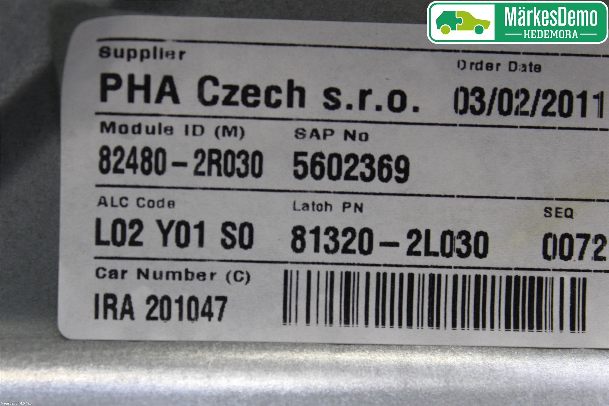 Hyundai i30 FD 07-12 Fönsterhiss El Kompl