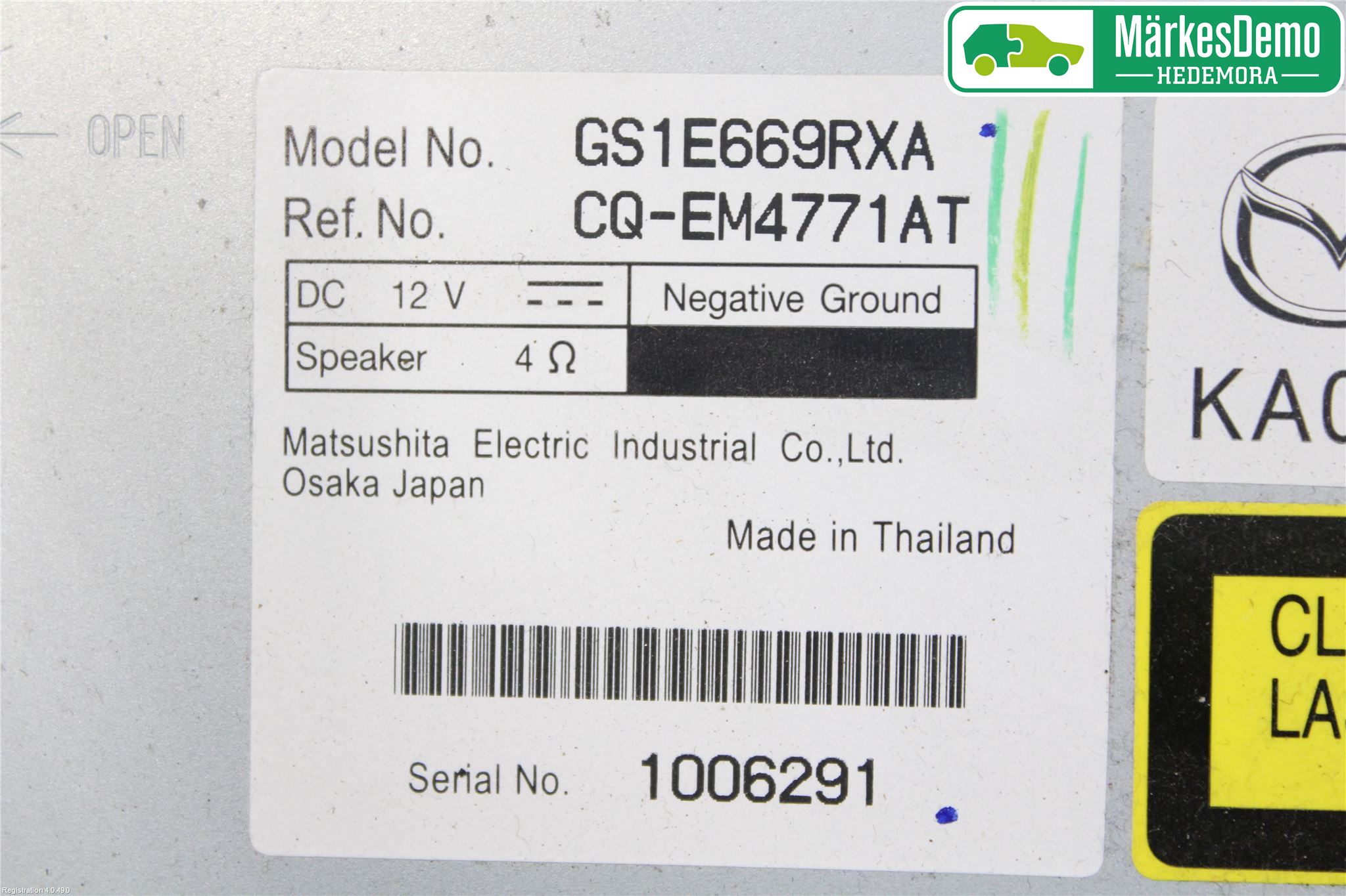 Mazda 6 08-13 Cd Radio - Multimediapanel