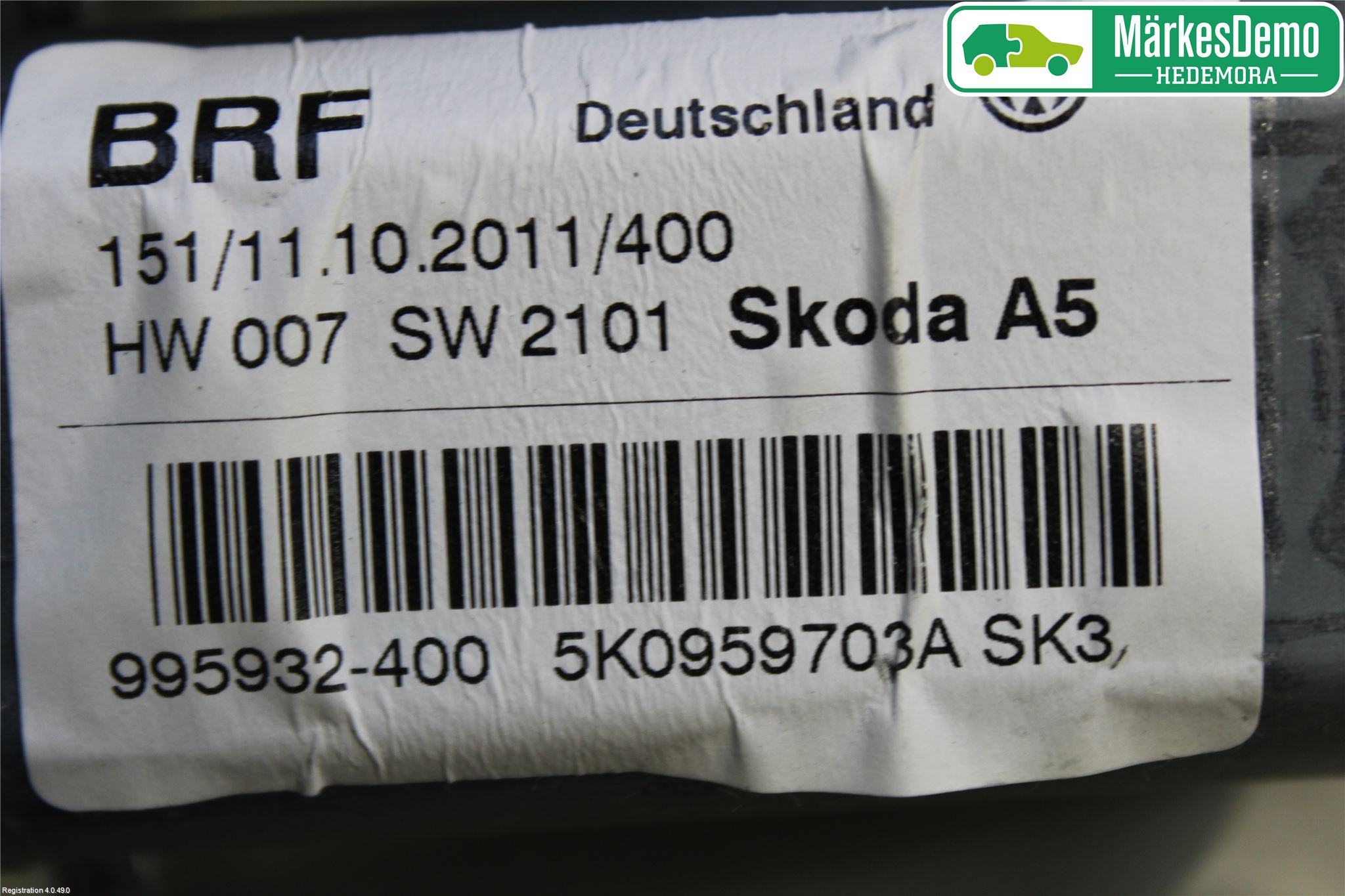 Skoda OCTAVIA (1Z) 05-13 Fönsterhiss El Kompl