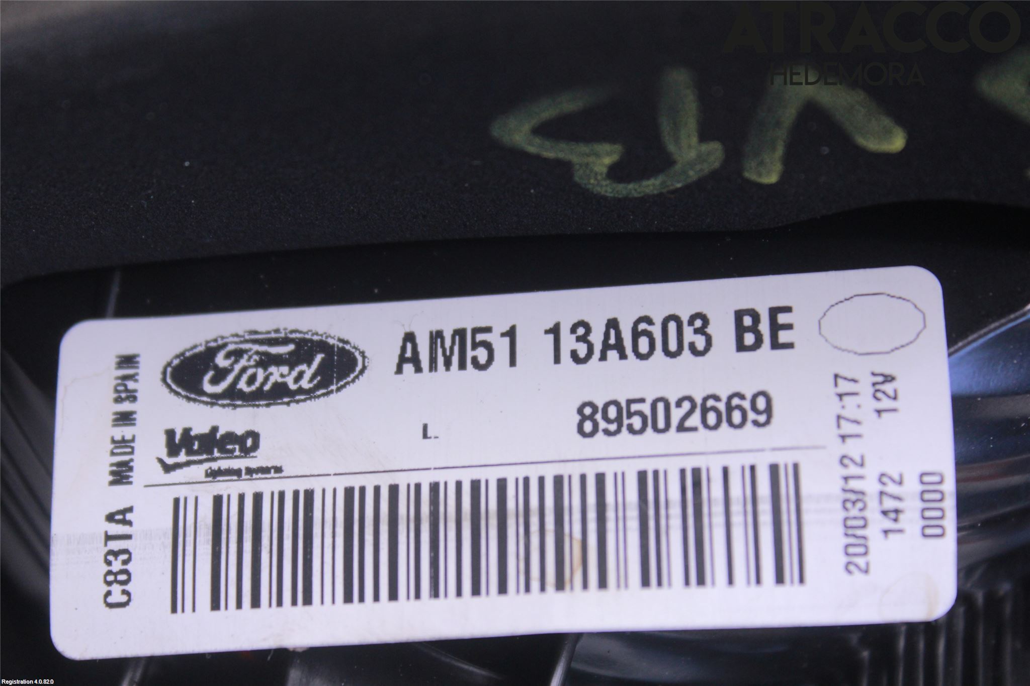 Ford GRAND C-MAX  11-14 Bakljus Lucka Vä