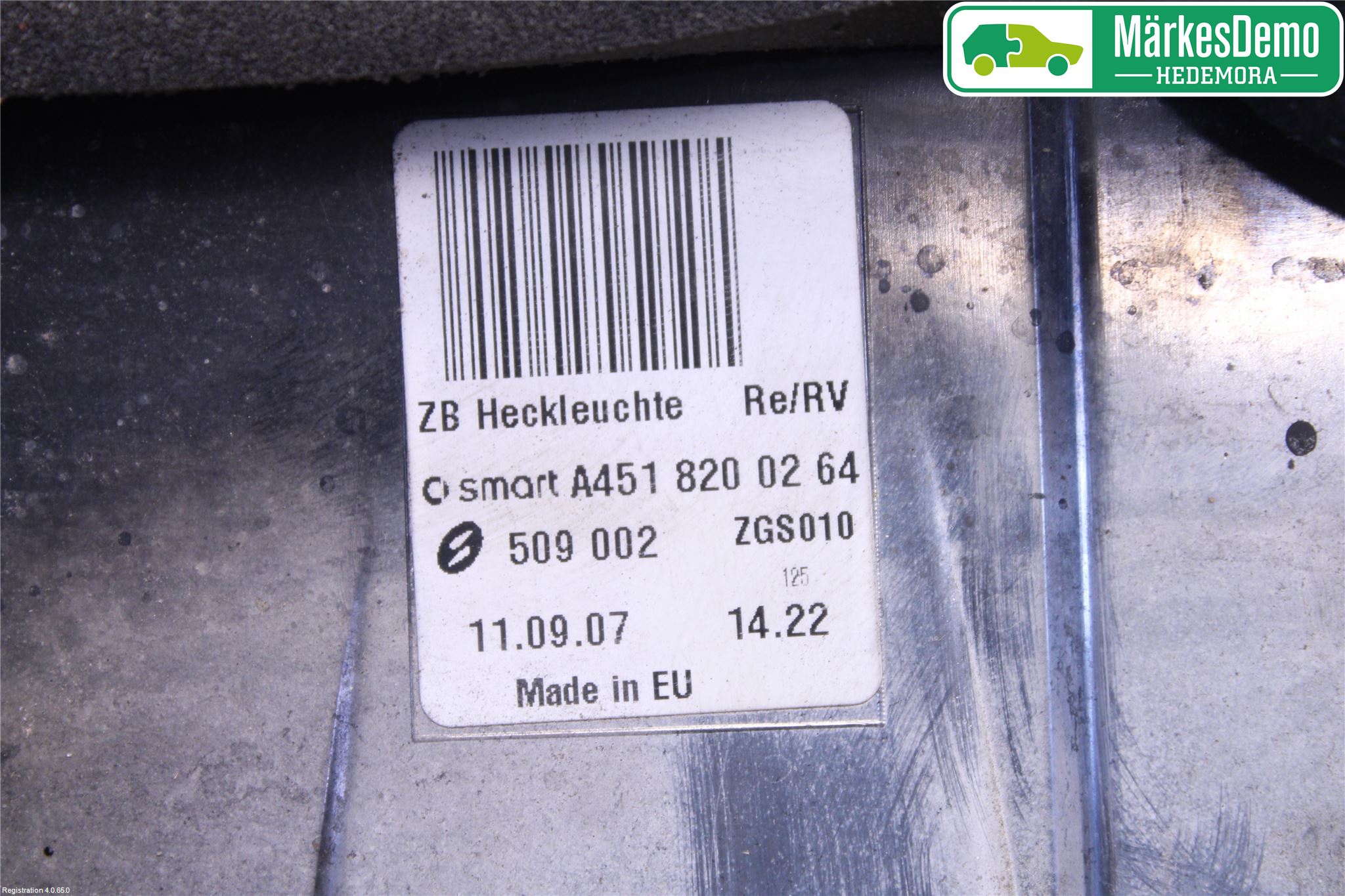 Smart FORTWO I 99-07 Bakljus Höger