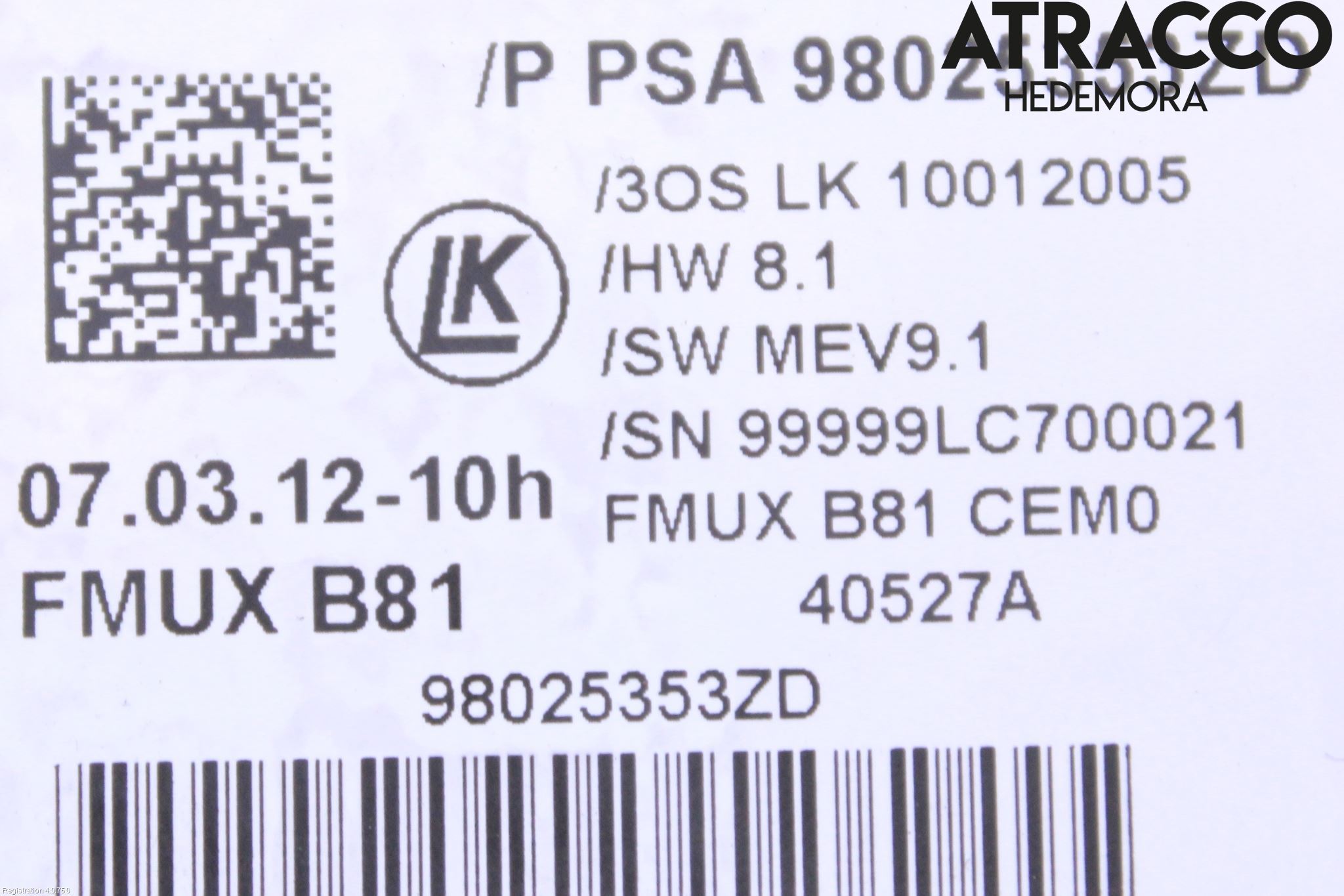 Citroen DS5 Ac Styrenhet Ac Manöveren