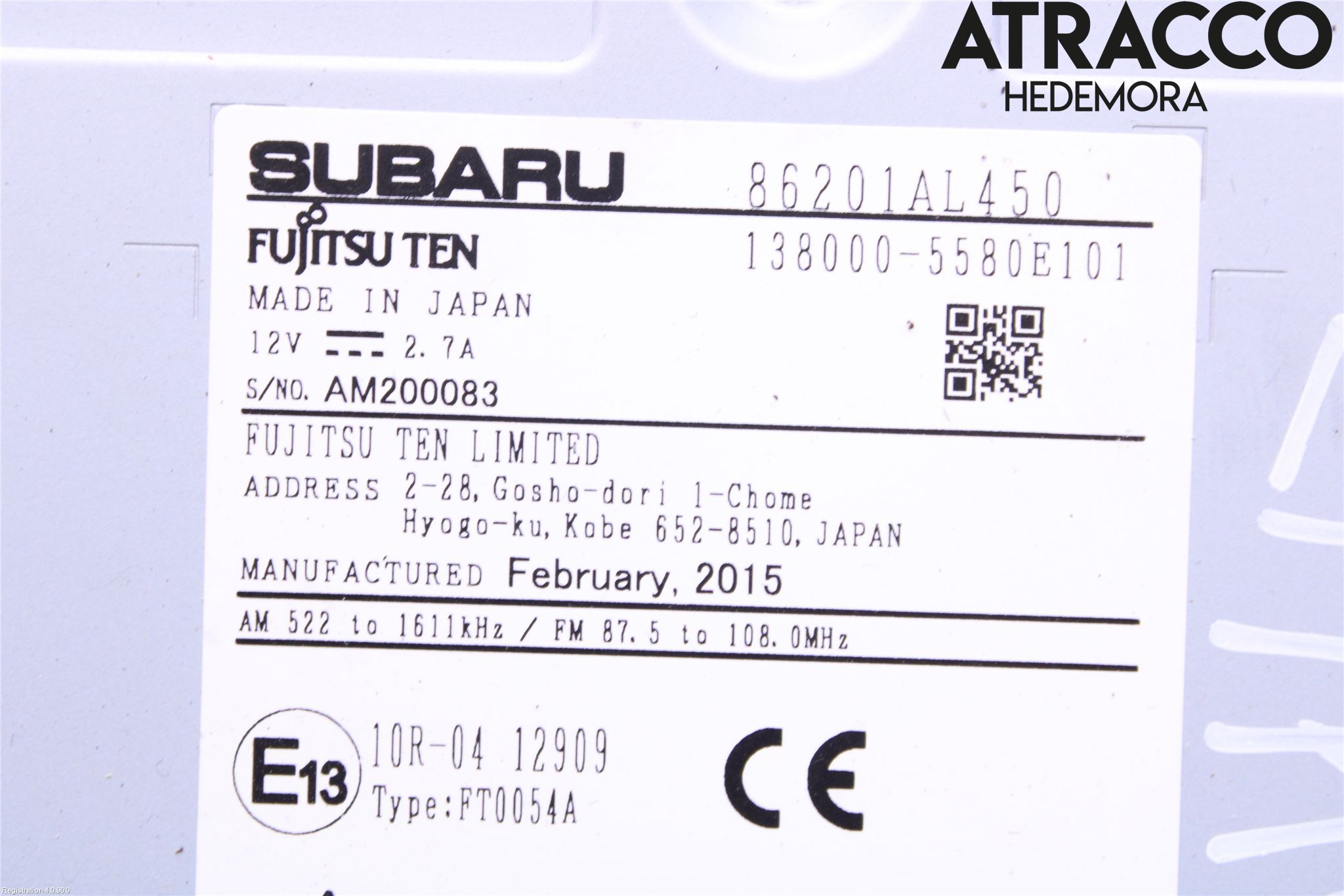 Subaru OUTBACK 15-20 Cd Radio - Multimediapanel