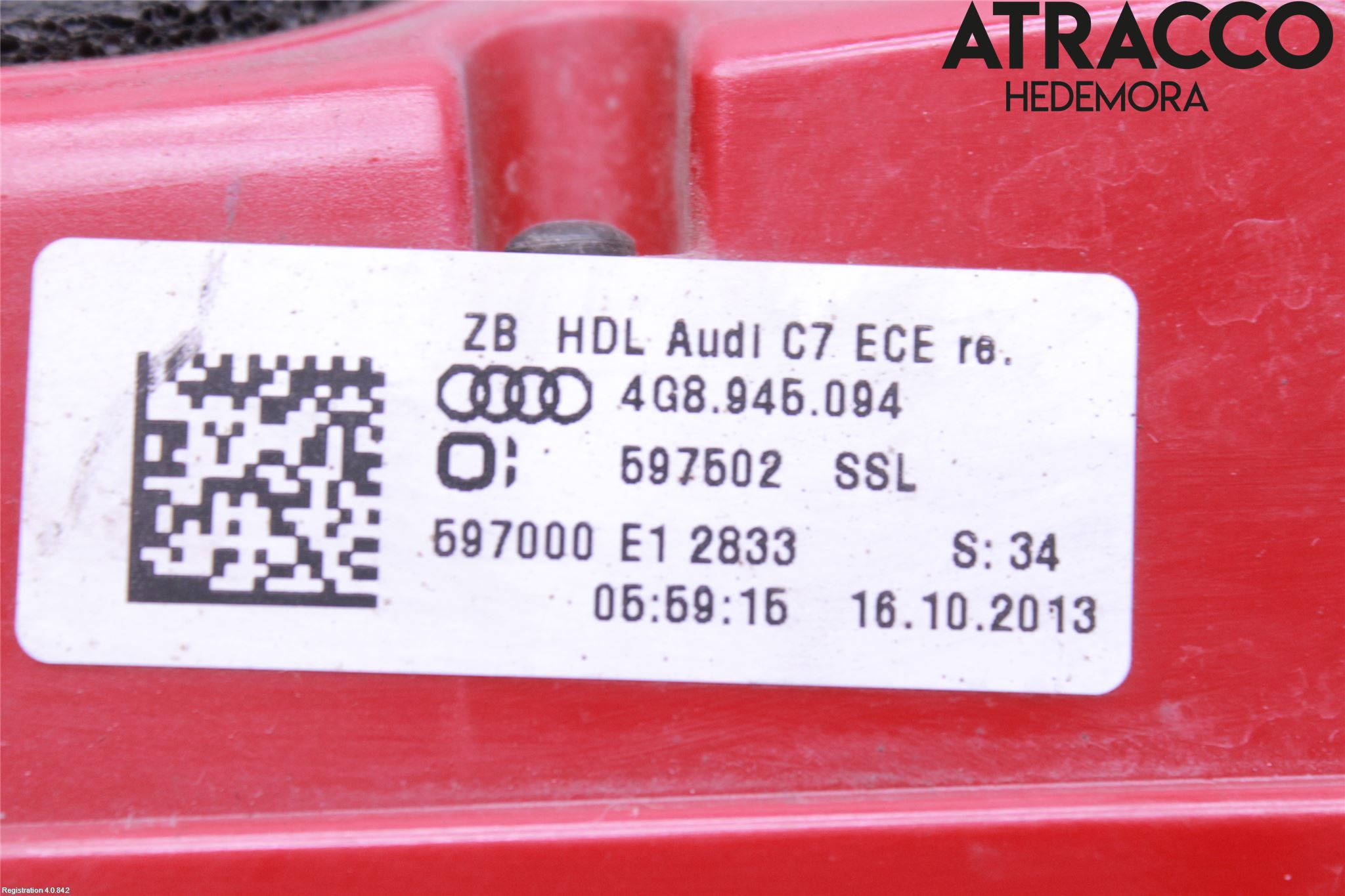 Audi A7/S7 4G 11-17 Bakljus Lucka Hö