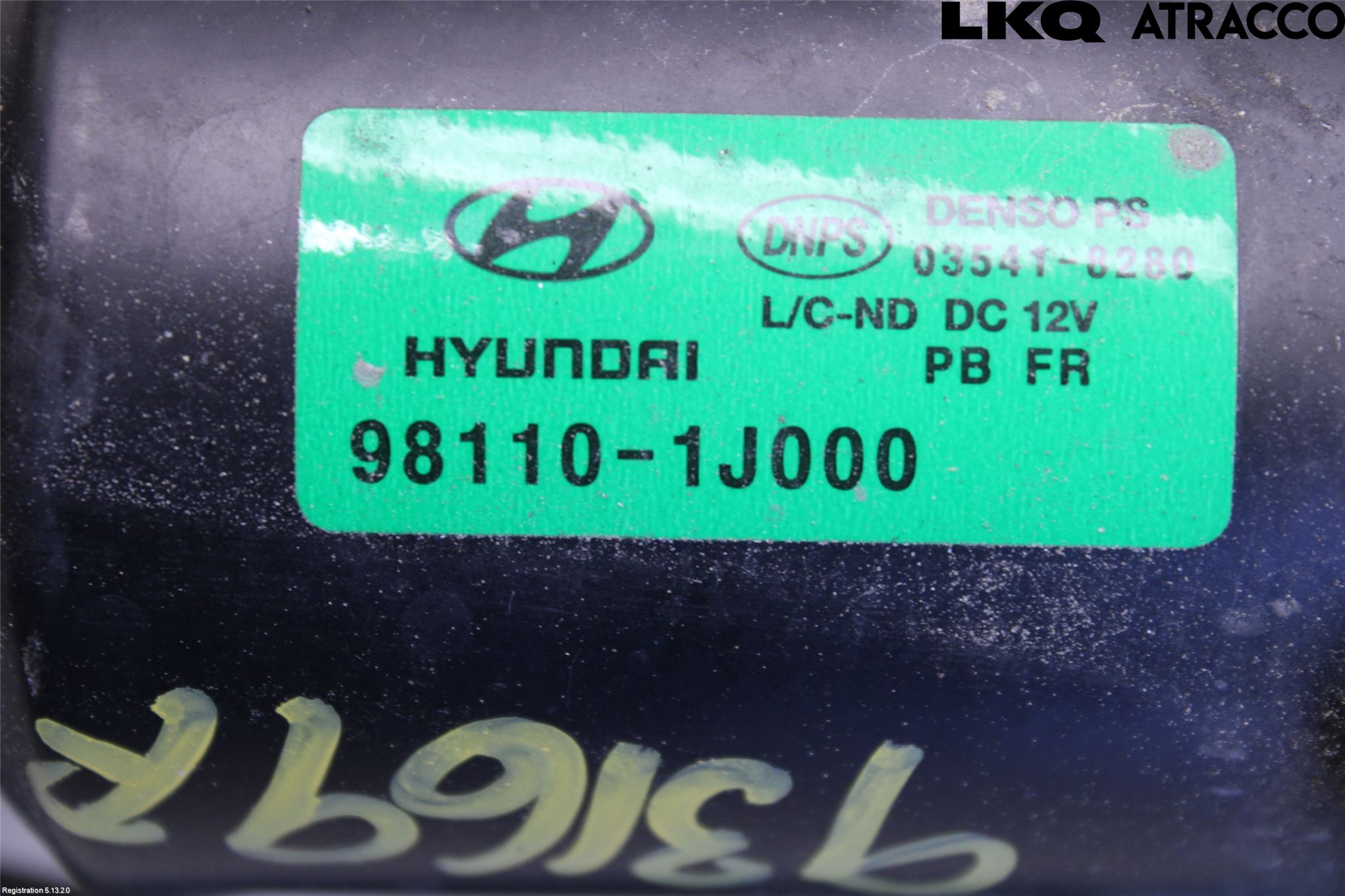 Hyundai i20 PB 09-14 Torkarmotor Vindruta