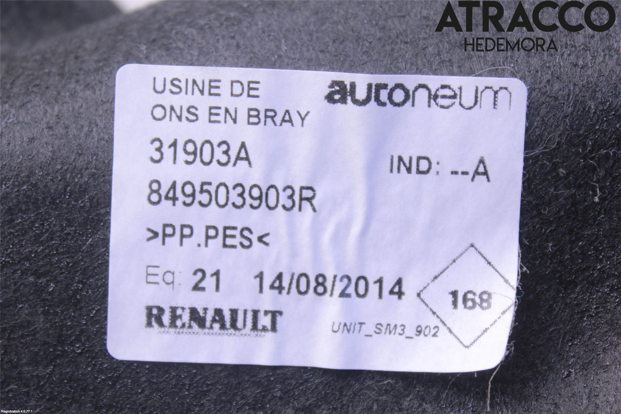 Renault ZOE/E-TECH 13- Inredning Bakluckeklädsel