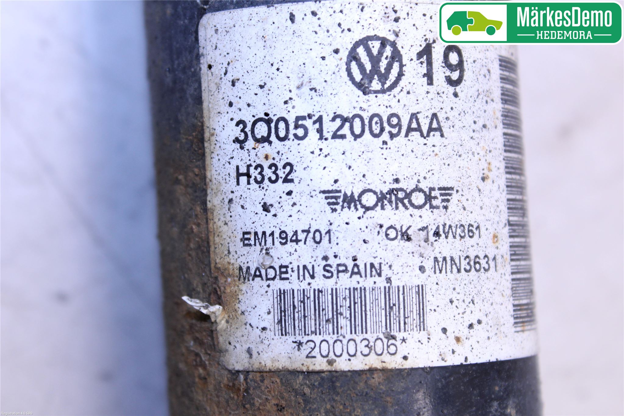 Volkswagen VW PASSAT 15-19 Stötdämpare Bak