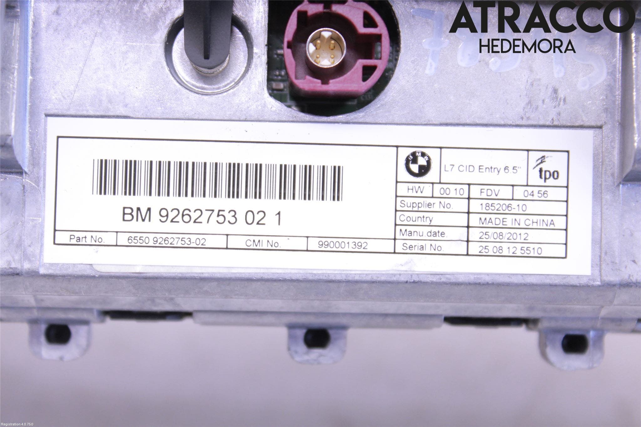 BMW 3 F30/F31/F80 12-19 Bildskärm