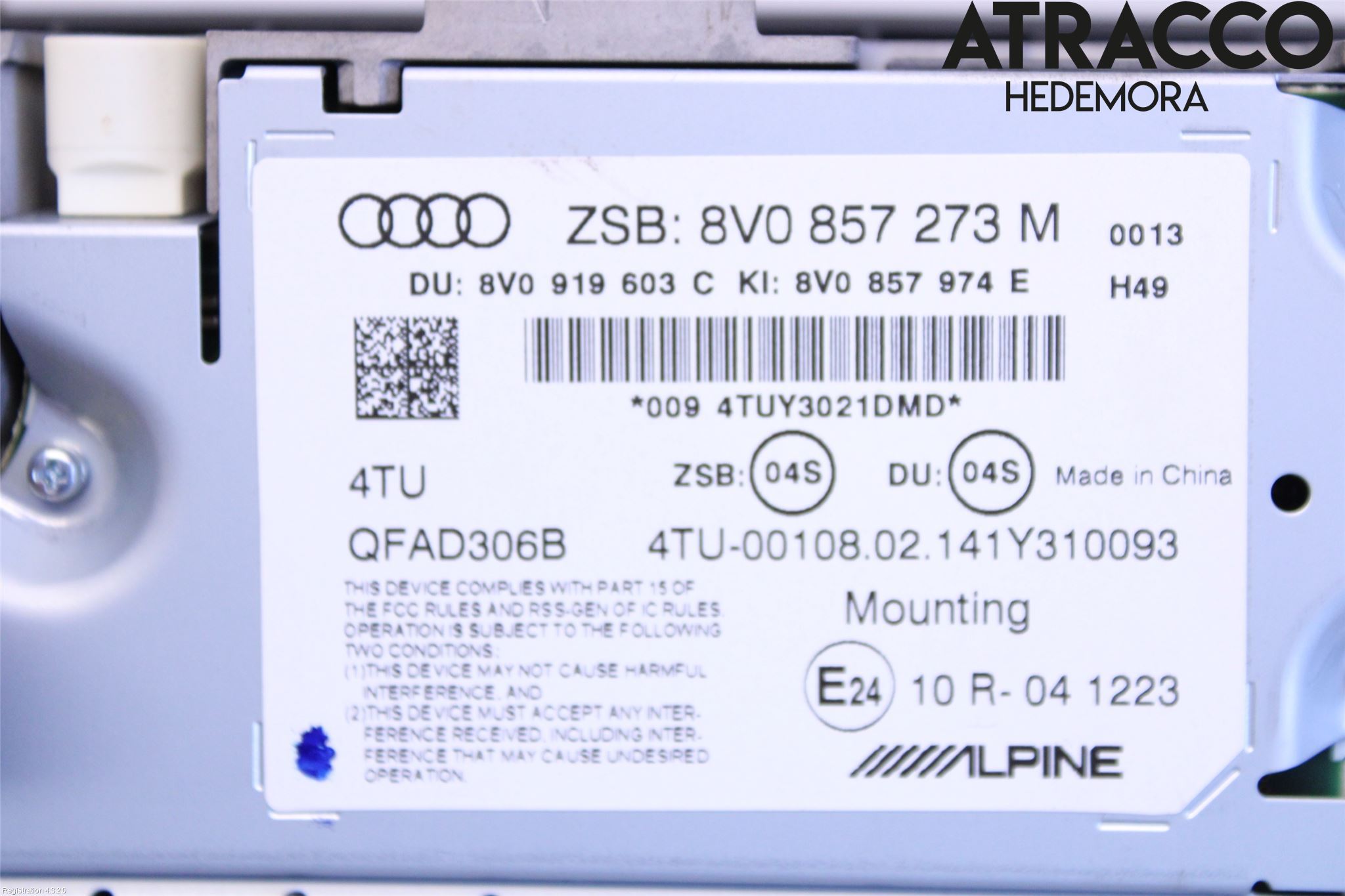 Audi A3/S3 8V 13-20 Multifunktionsdisplay