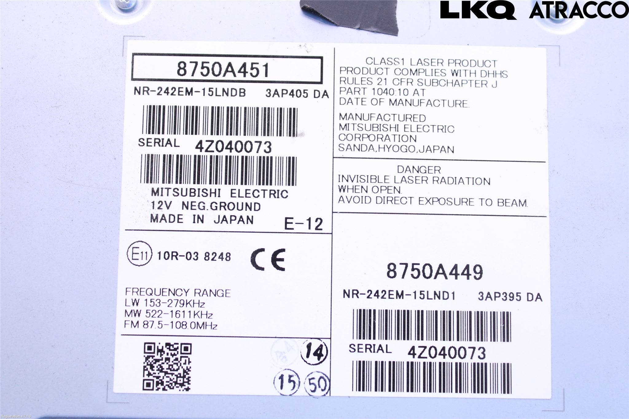 Mitsubishi OUTLANDER 13-21 Cd Radio - Multimediapanel