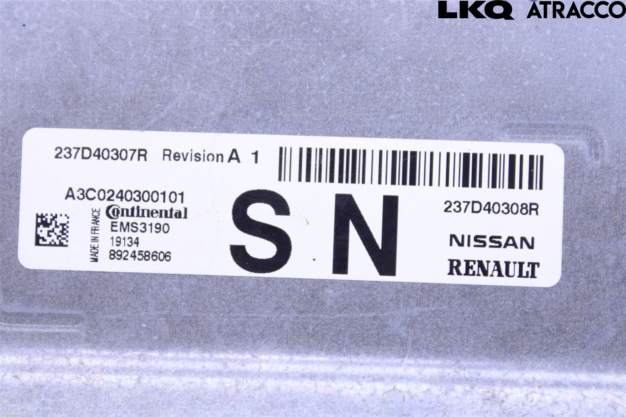 Renault ZOE/E-TECH 13- Styrenhet Elmotor