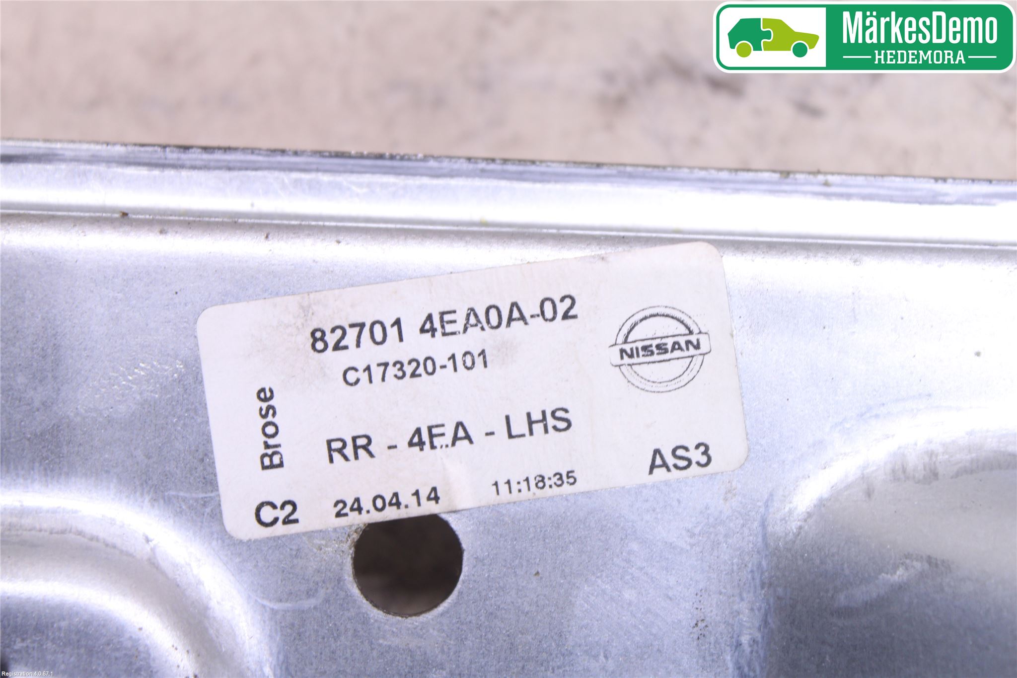 Nissan QASHQAI 14-17 Fönsterhiss El Kompl